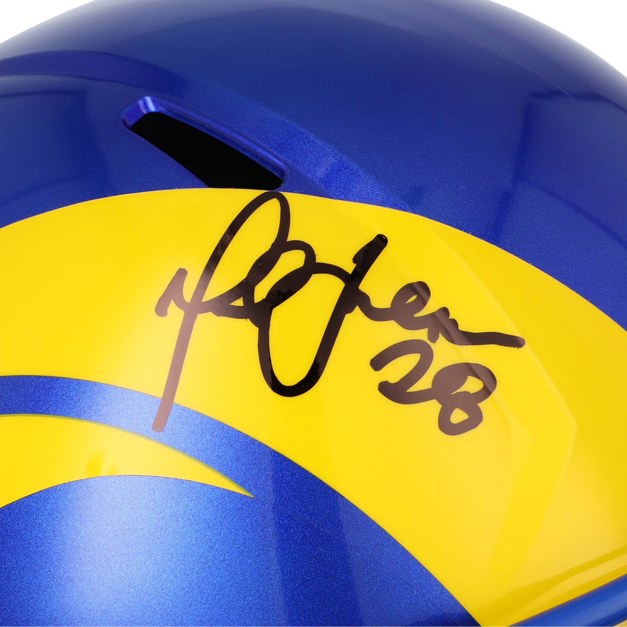 Réplique du casque Riddell Speed autographié par Marshall Faulk des Rams de St. Louis