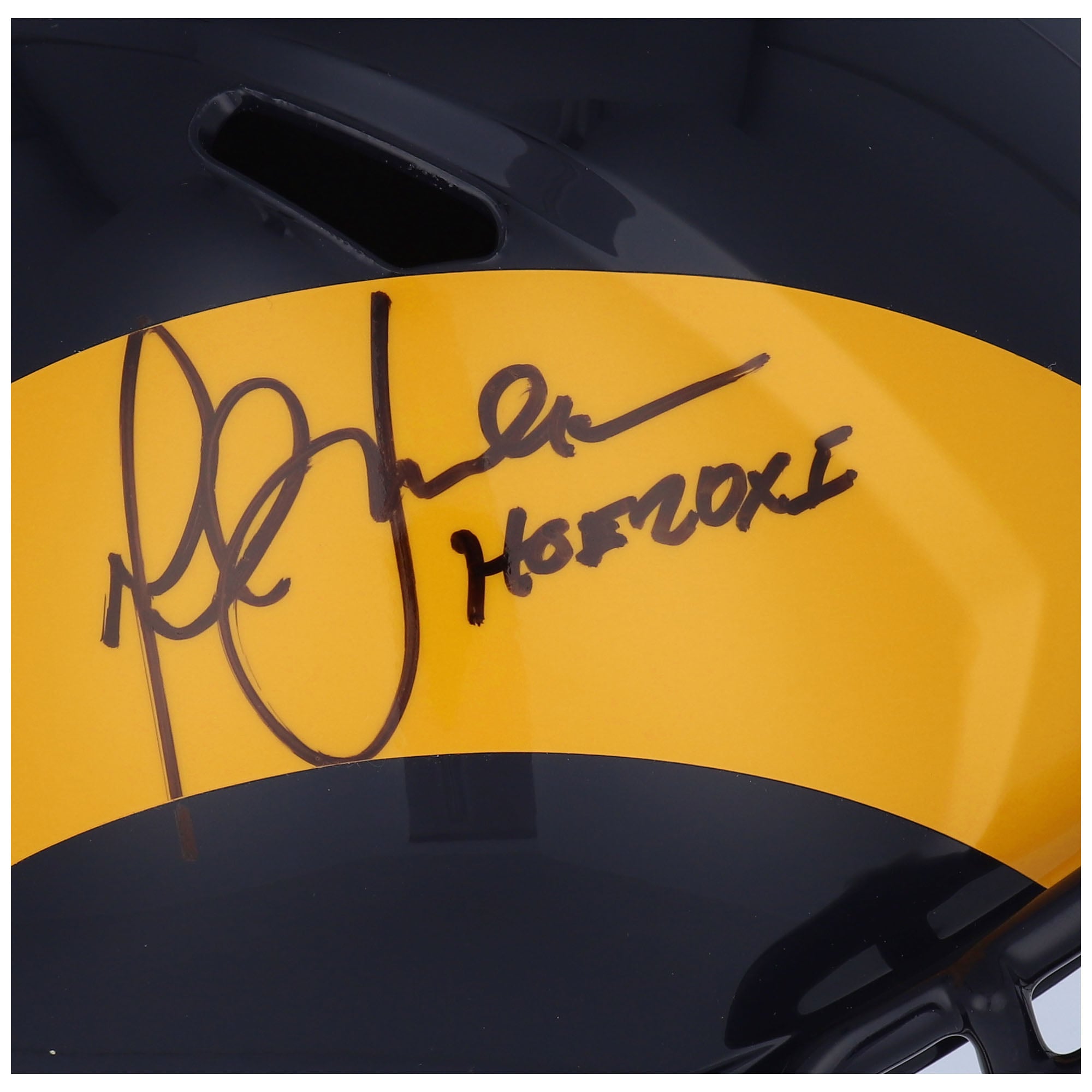Marshall Faulk St. Louis Rams Autographed Riddell Throwback 1981 - 1999 Speed Replica Helmet with "HOF 2017" Inscription