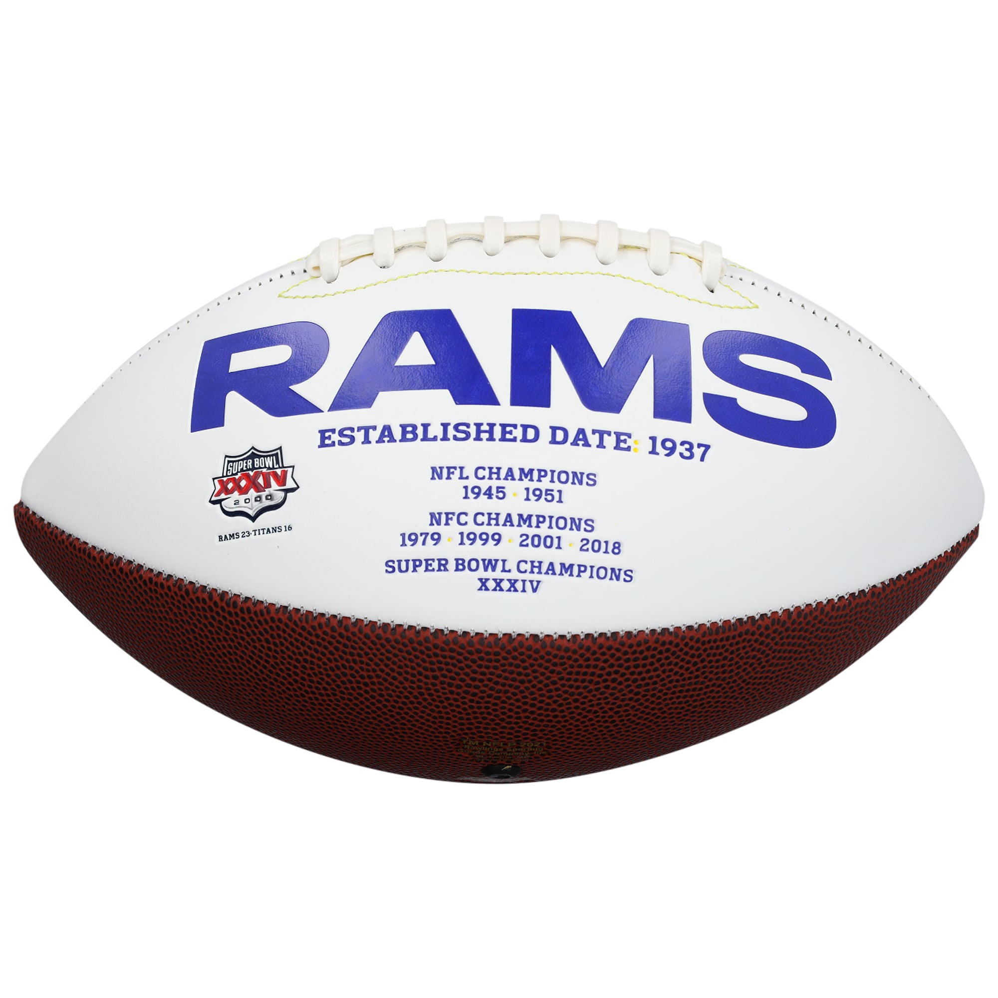 Marshall Faulk St. Louis Rams Autographed White Panel Football with "HOF 20XI" Inscription
