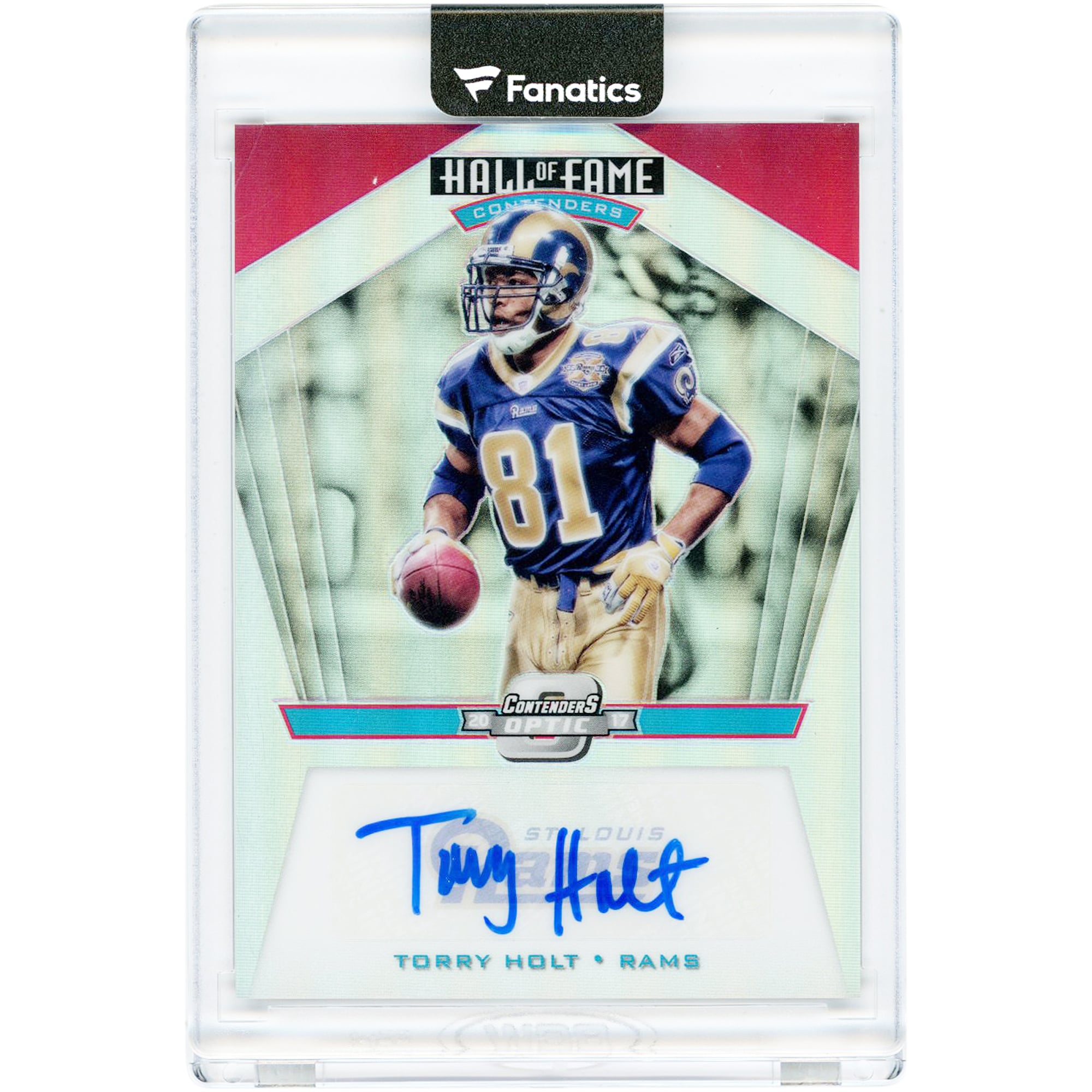 Carte autographiée de Torry Holt (St. Louis Rams) 2017 Panini Contenders Optic Hall Of Fame #HOF-1 #20/25