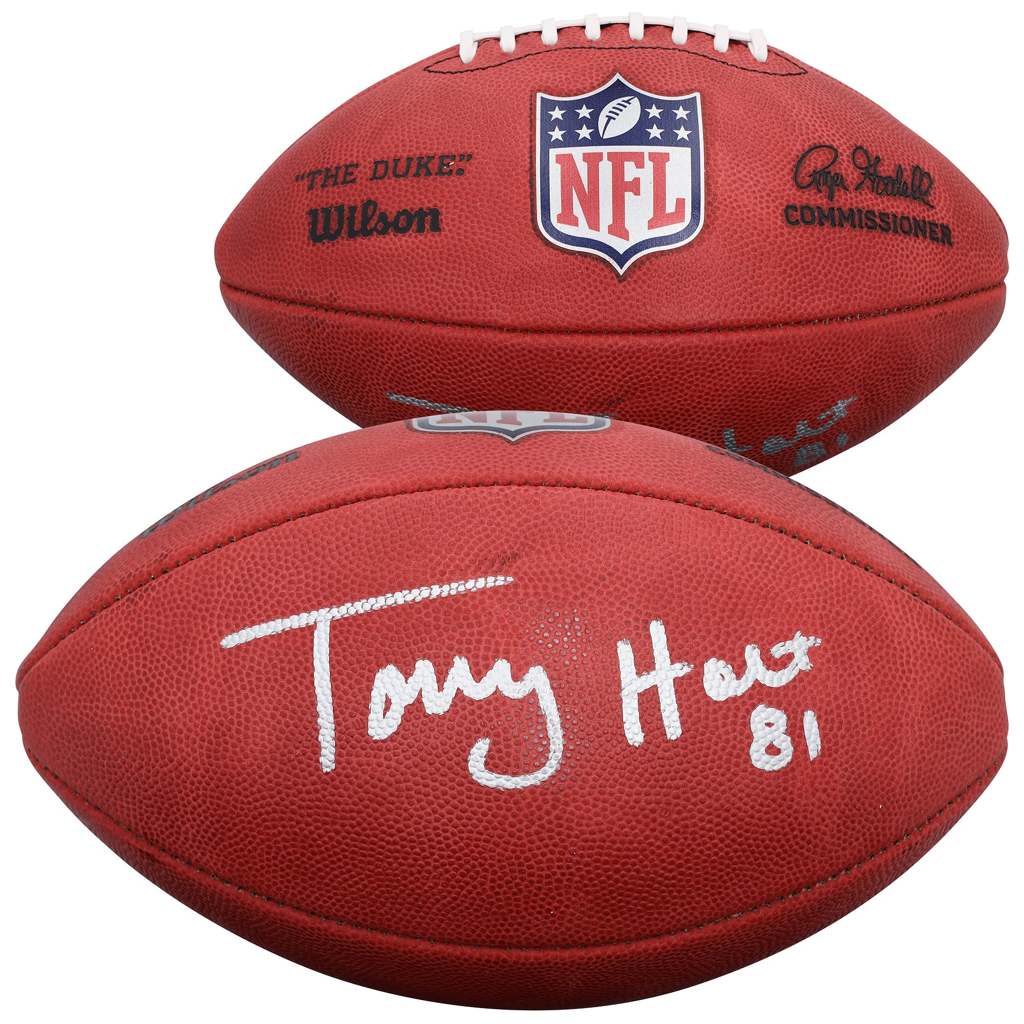Ballon de football américain Duke Full Color autographié par Torry Holt, joueur des Rams de Saint-Louis