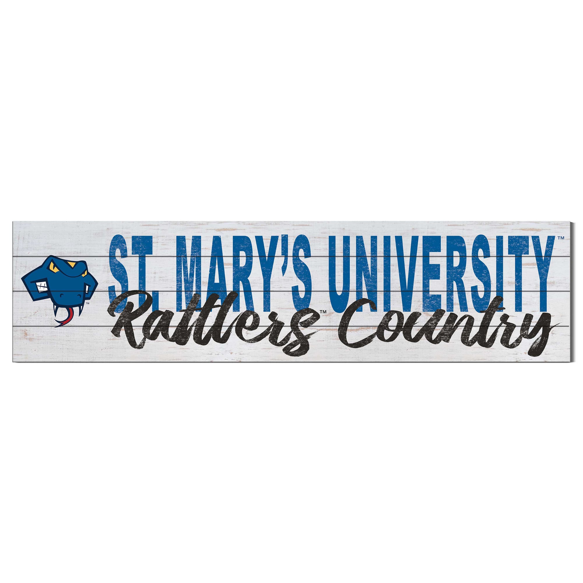 Stmu Rattlwe St. Mary's University Rattlers 10'' x 40'' Logo Sign