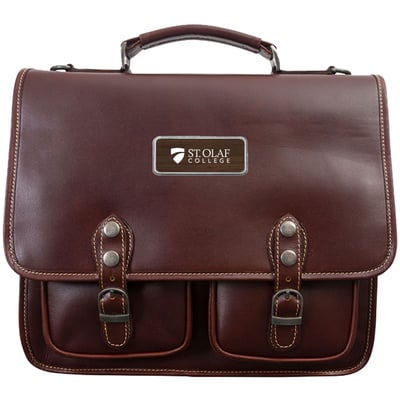 St. Olaf Oles Logo Plate Sabino Briefcase - Brown