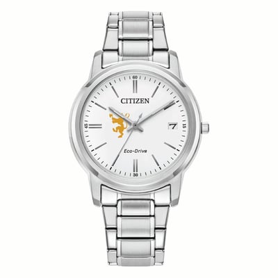 St. Olaf Oles Citizen Watch Women's Eco-Drive White Dial Stainless Steel Watch - Silver