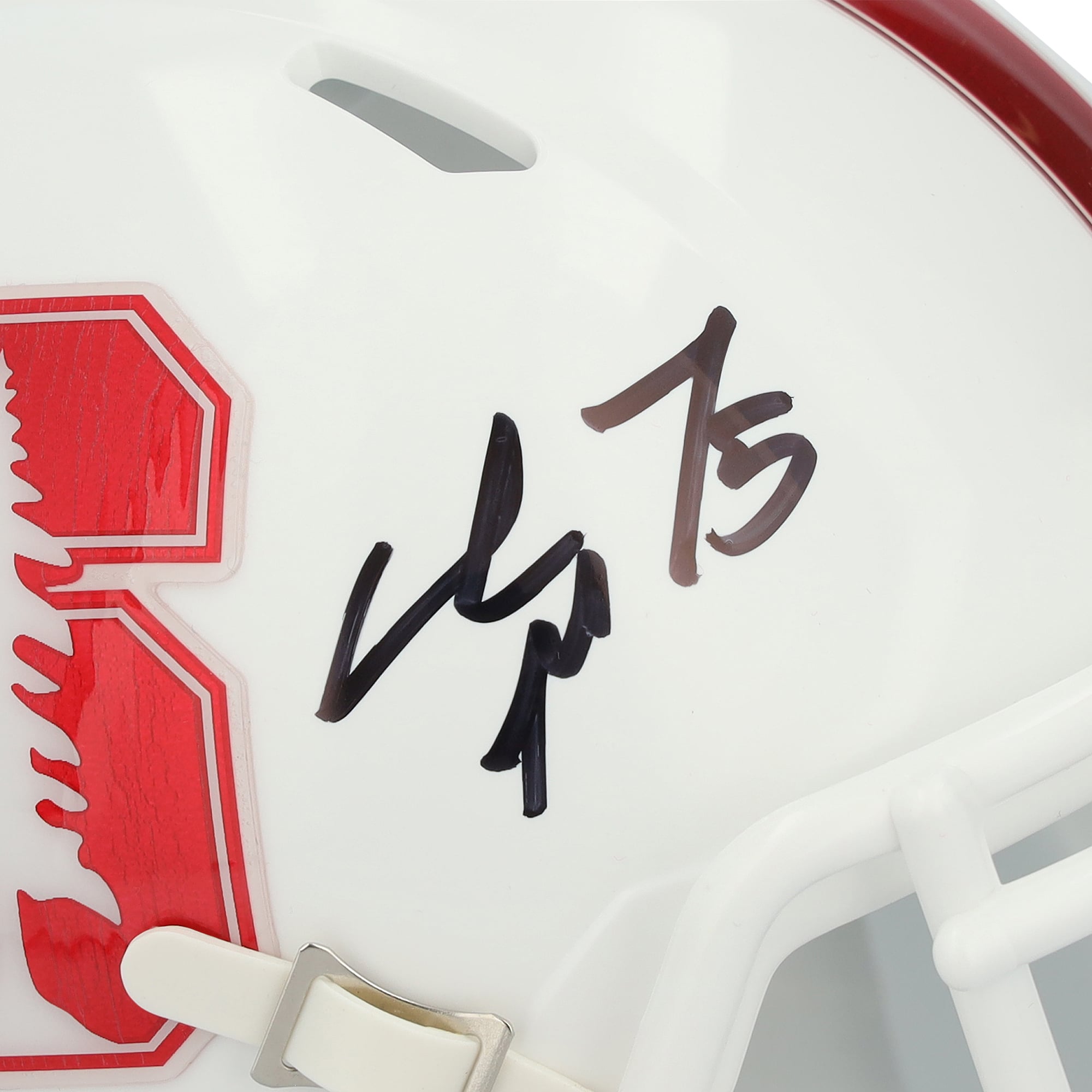 Mini-casque Riddell White Speed ​​autographié par Christian McCaffrey, joueur des Stanford Cardinal.