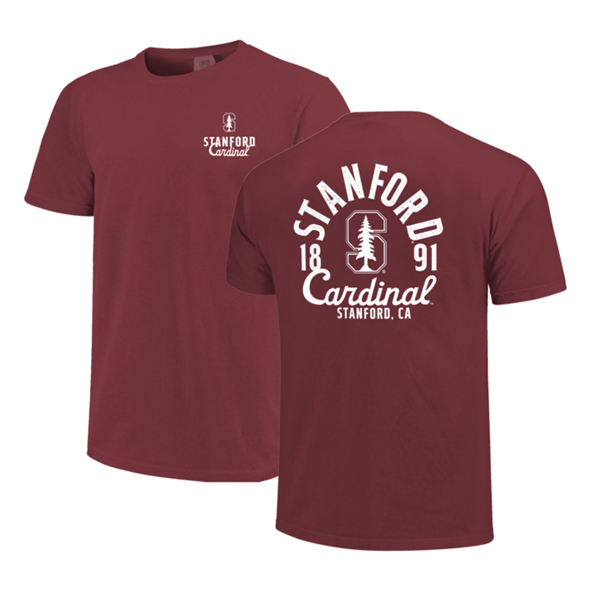 Men's Cardinal Stanford Cardinal Comfort Colors Mascot Overlay T-Shirt
