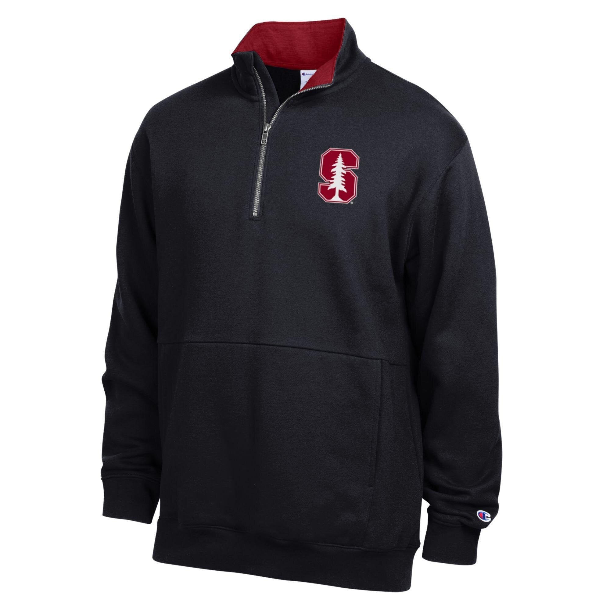 Pull-over à col zippé en polaire Stanford Cardinal de Champion, couleur anthracite, pour homme