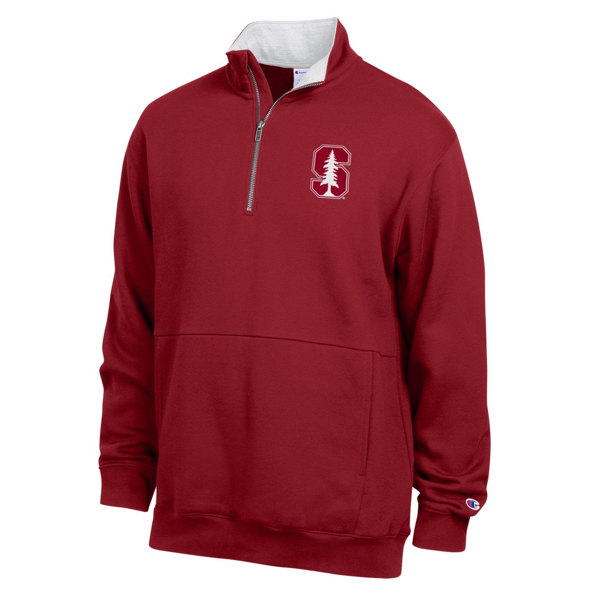 Men's Champion Cardinal Stanford Fleece Quarter-Zip Pullover