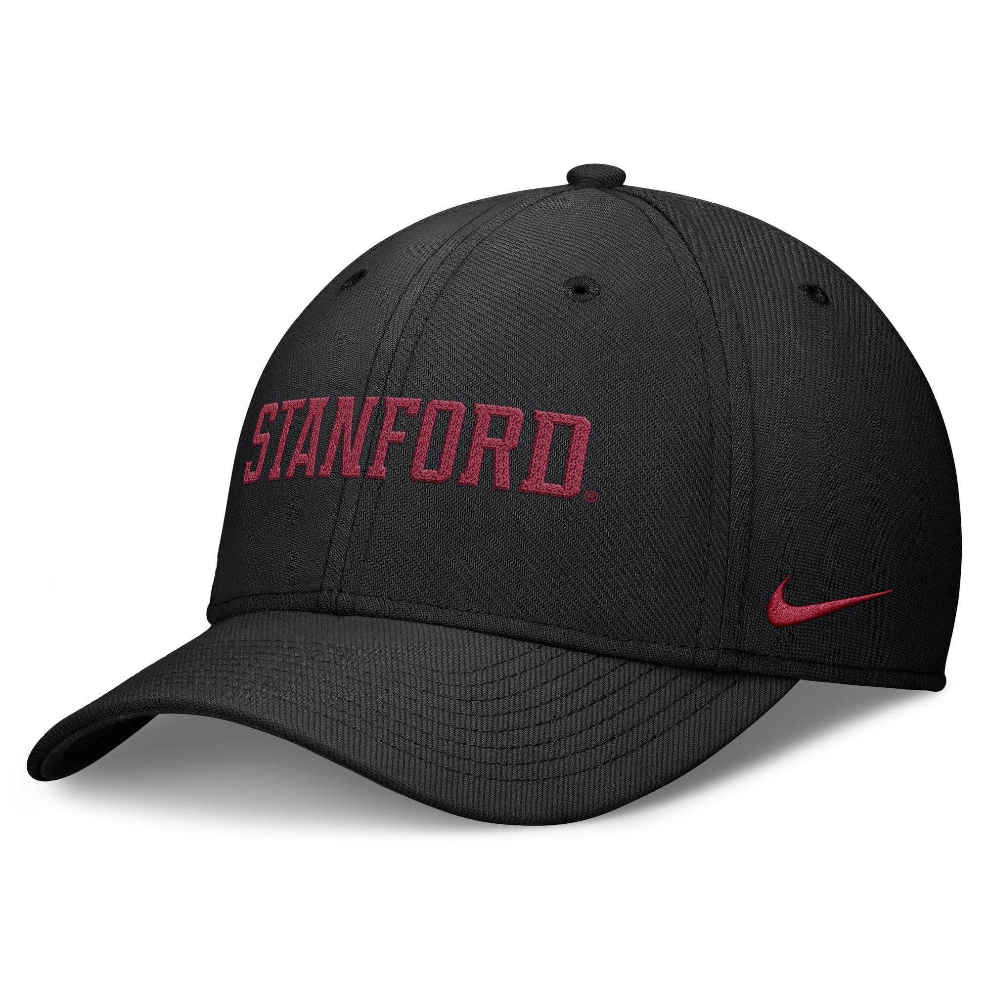 Casquette Nike Stanford Cardinal Letter Rise SwooshFlex Dri-FIT noire pour homme