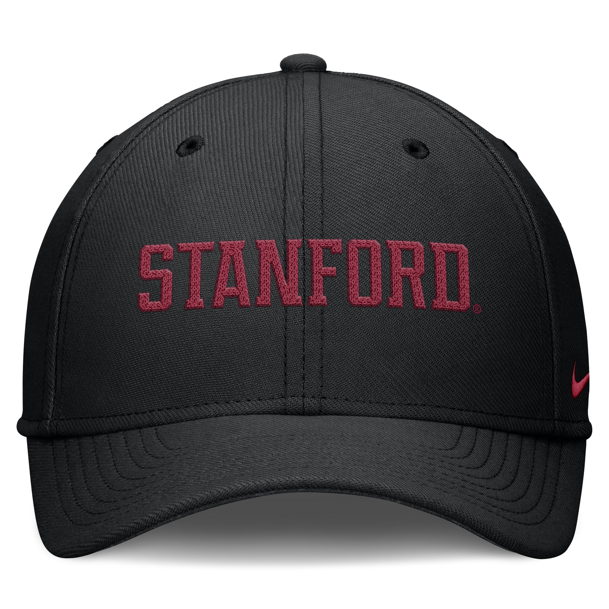 Casquette Nike Stanford Cardinal Letter Rise SwooshFlex Dri-FIT noire pour homme