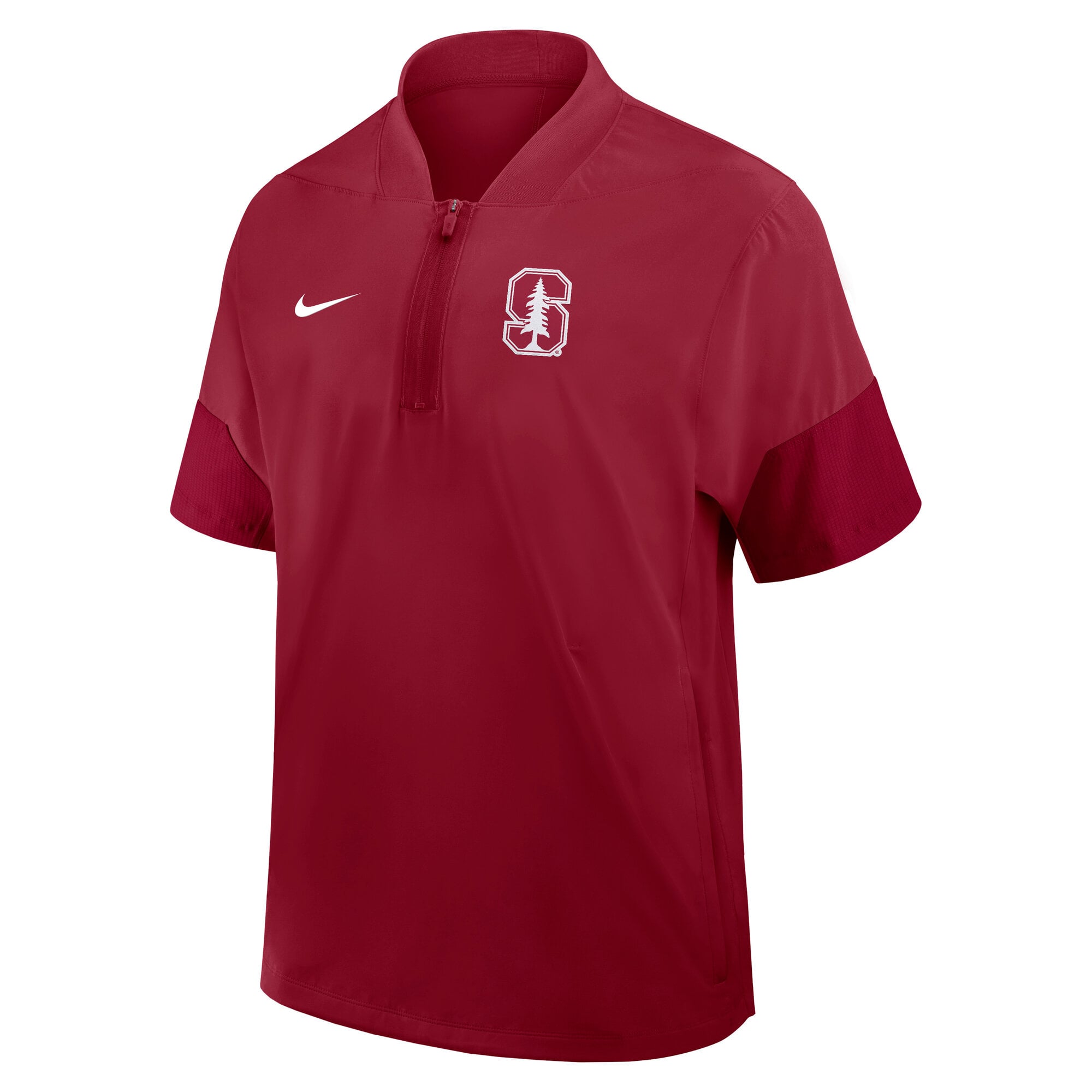 Men's Nike Cardinal Stanford 2025 Sideline Short Sleeve Quarter-Zip Dri-FIT Coaches Jacket