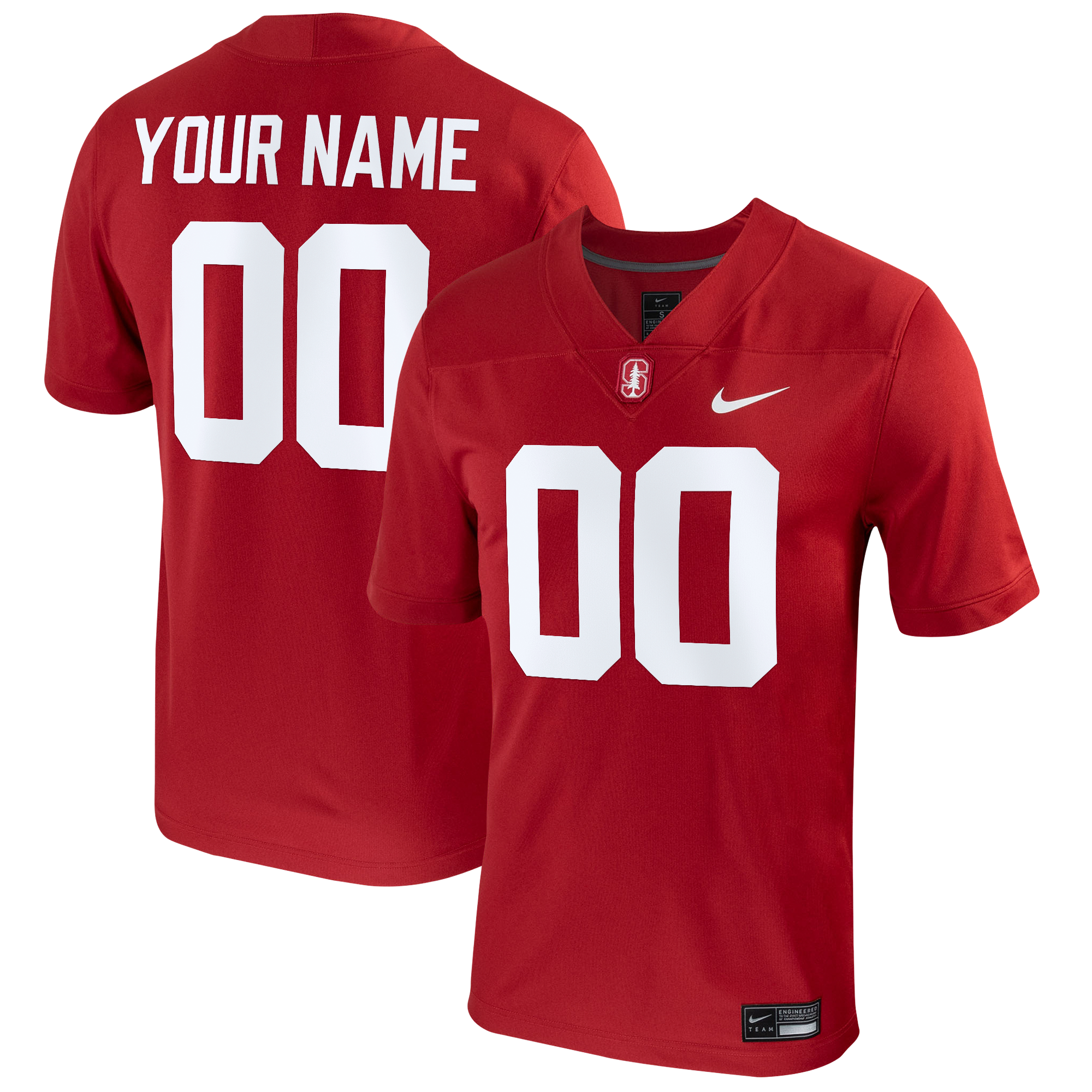 Men's Nike  Cardinal Stanford Football Custom Game Jersey