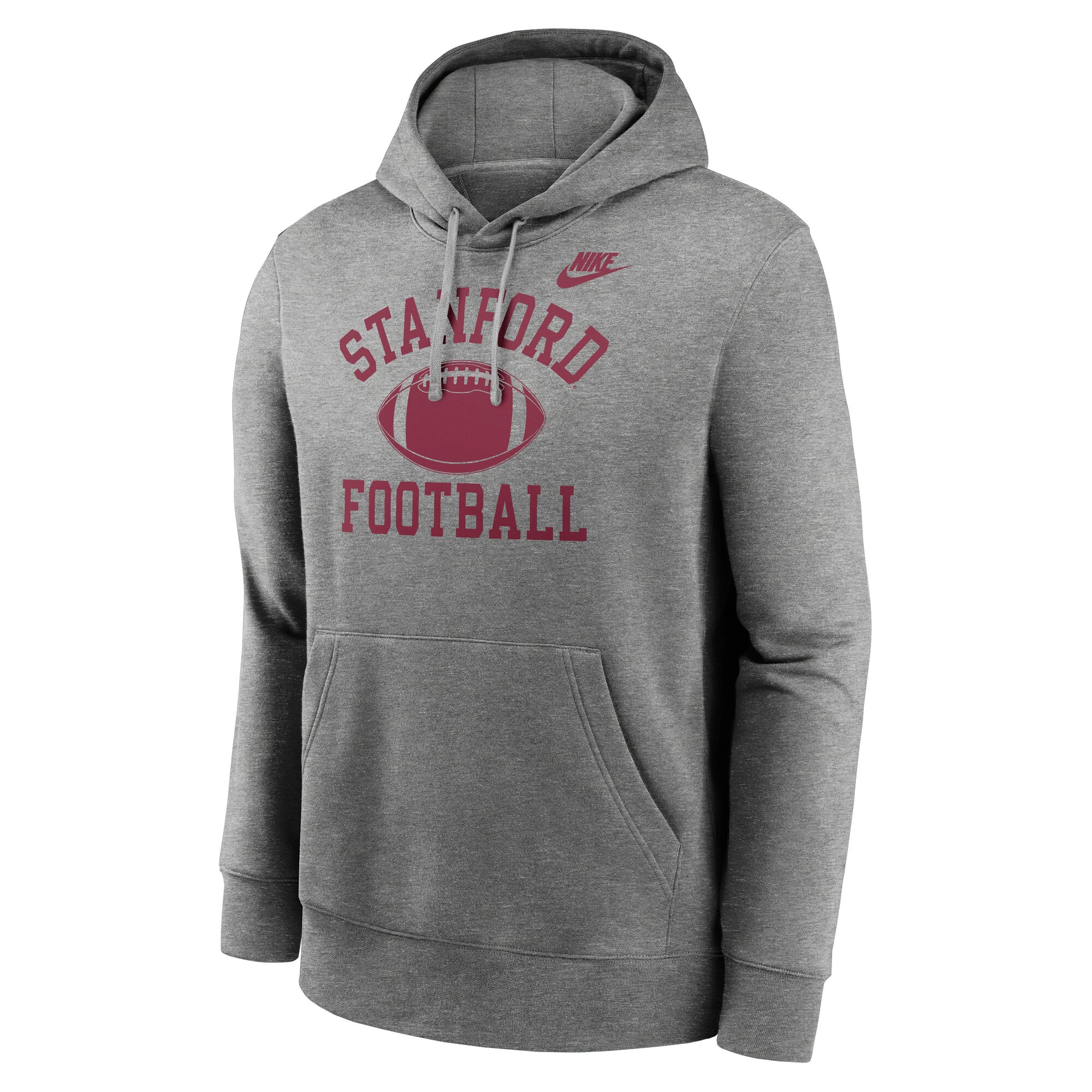 Men's Nike Heather Gray Stanford Cardinal Legacy Football Icon Club Fleece Pullover Hoodie