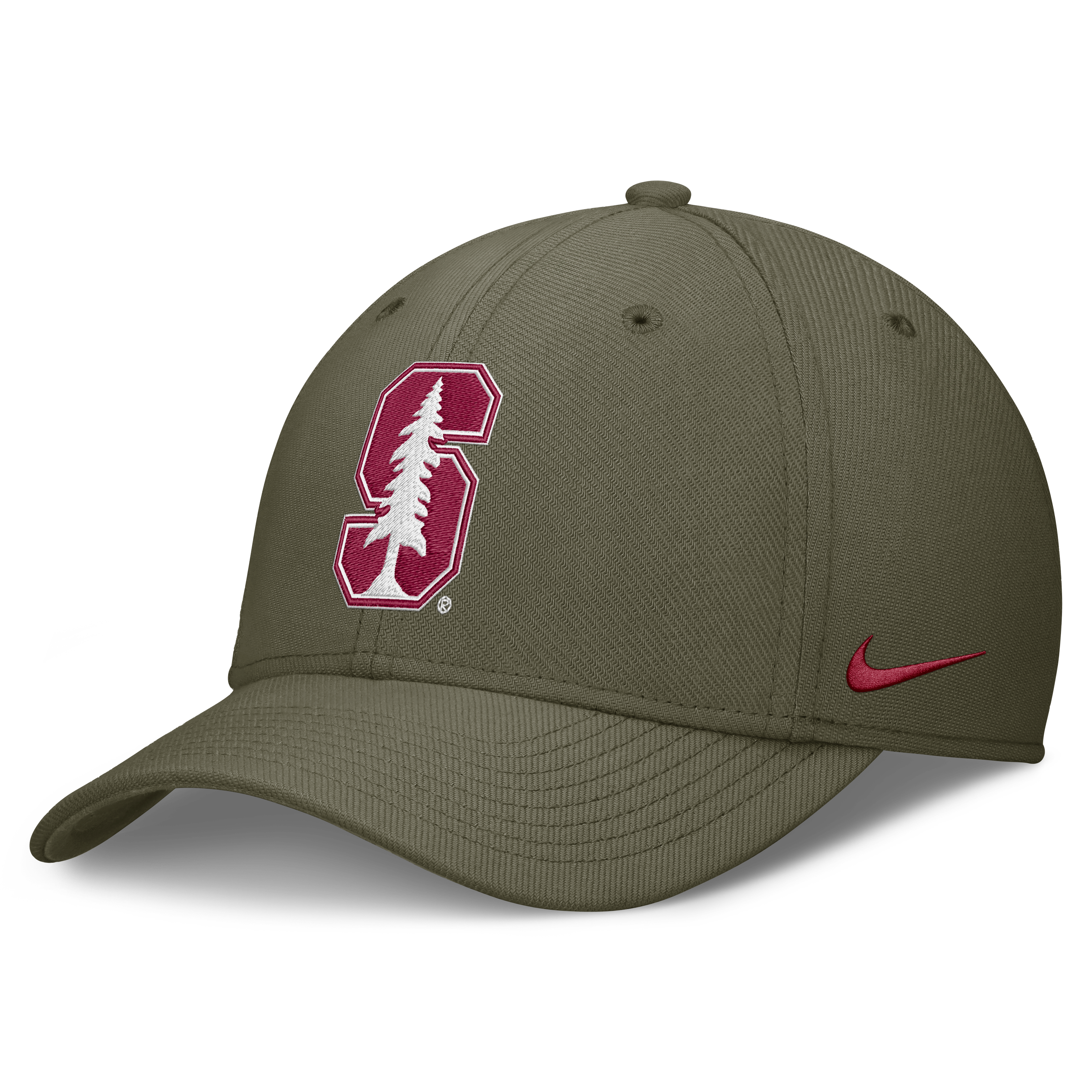Casquette Nike Stanford Cardinal Primetime SwooshFlex Dri-FIT olive pour homme