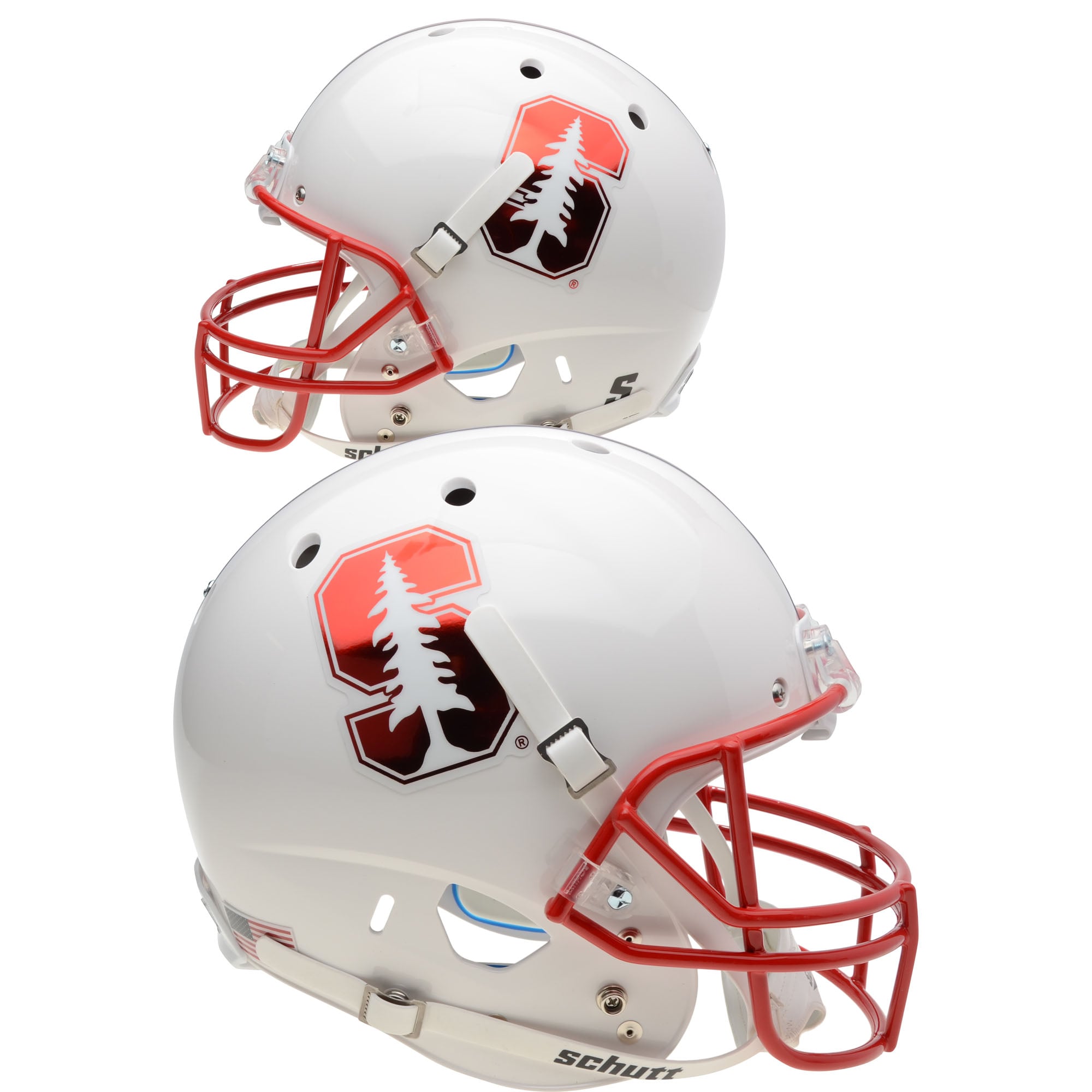 Stanford Cardinal Schutt White Chrome Decal Replica Football Helmet