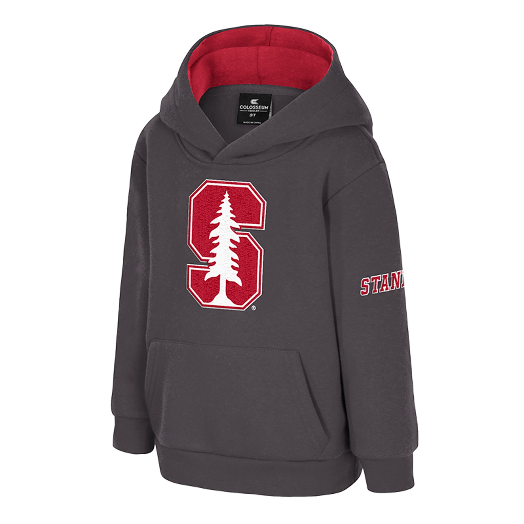 Toddler Colosseum Charcoal Stanford Cardinal Big Logo Fleece Pullover Hoodie