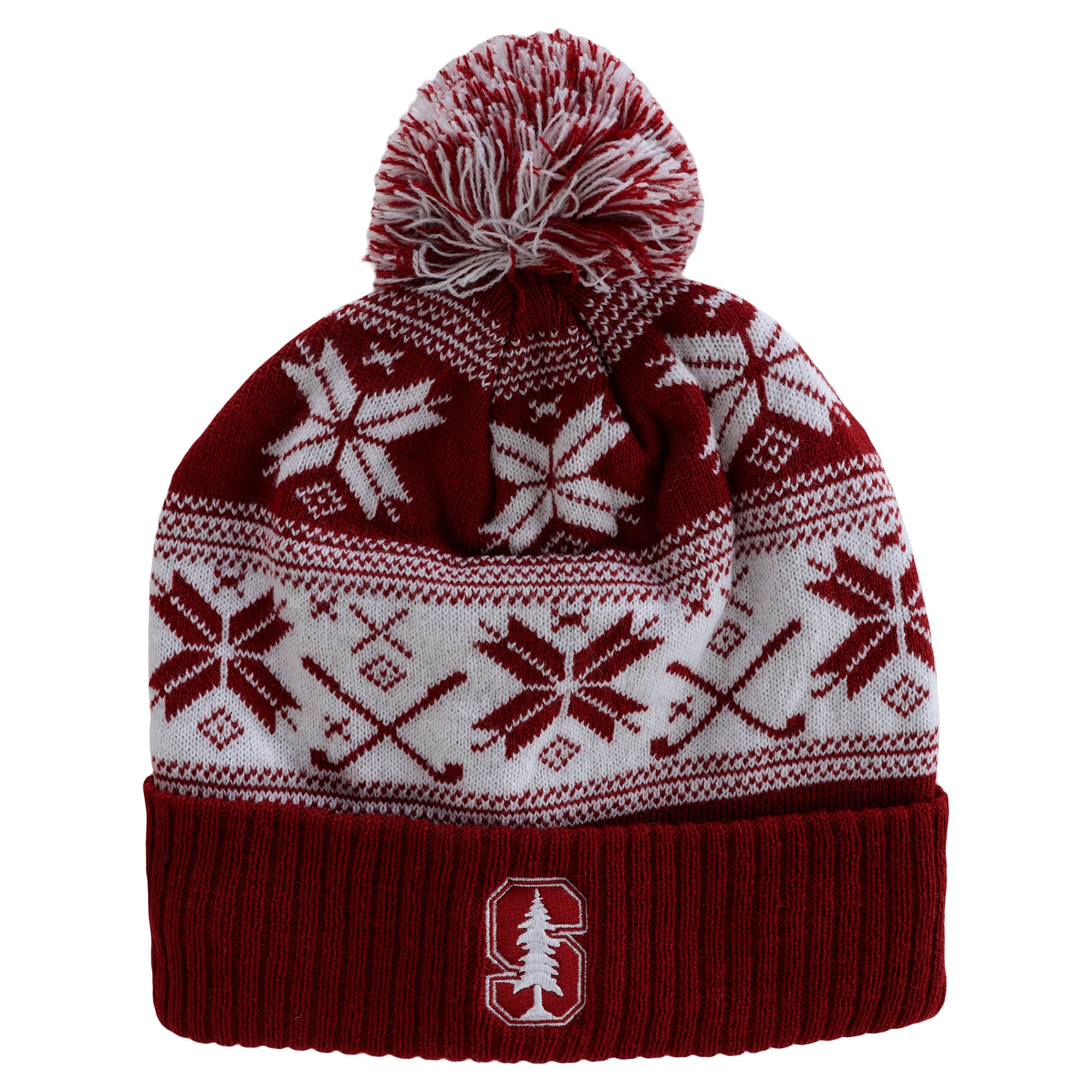 Bonnet unisexe Ahead Cardinal Stanford Cardinal à revers et pompon