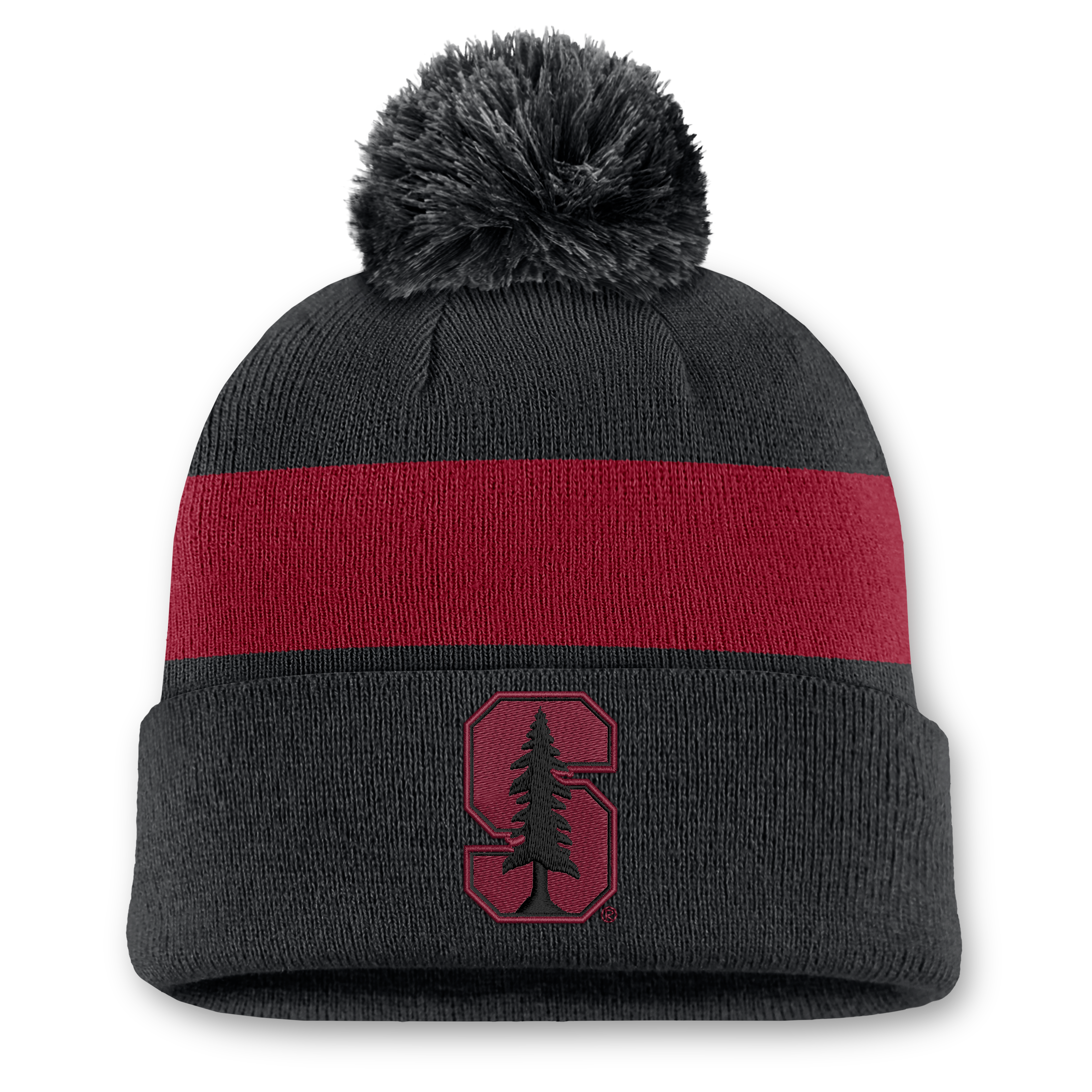 Bonnet unisexe Nike noir à rayures Stanford Cardinal Primetime et pompon