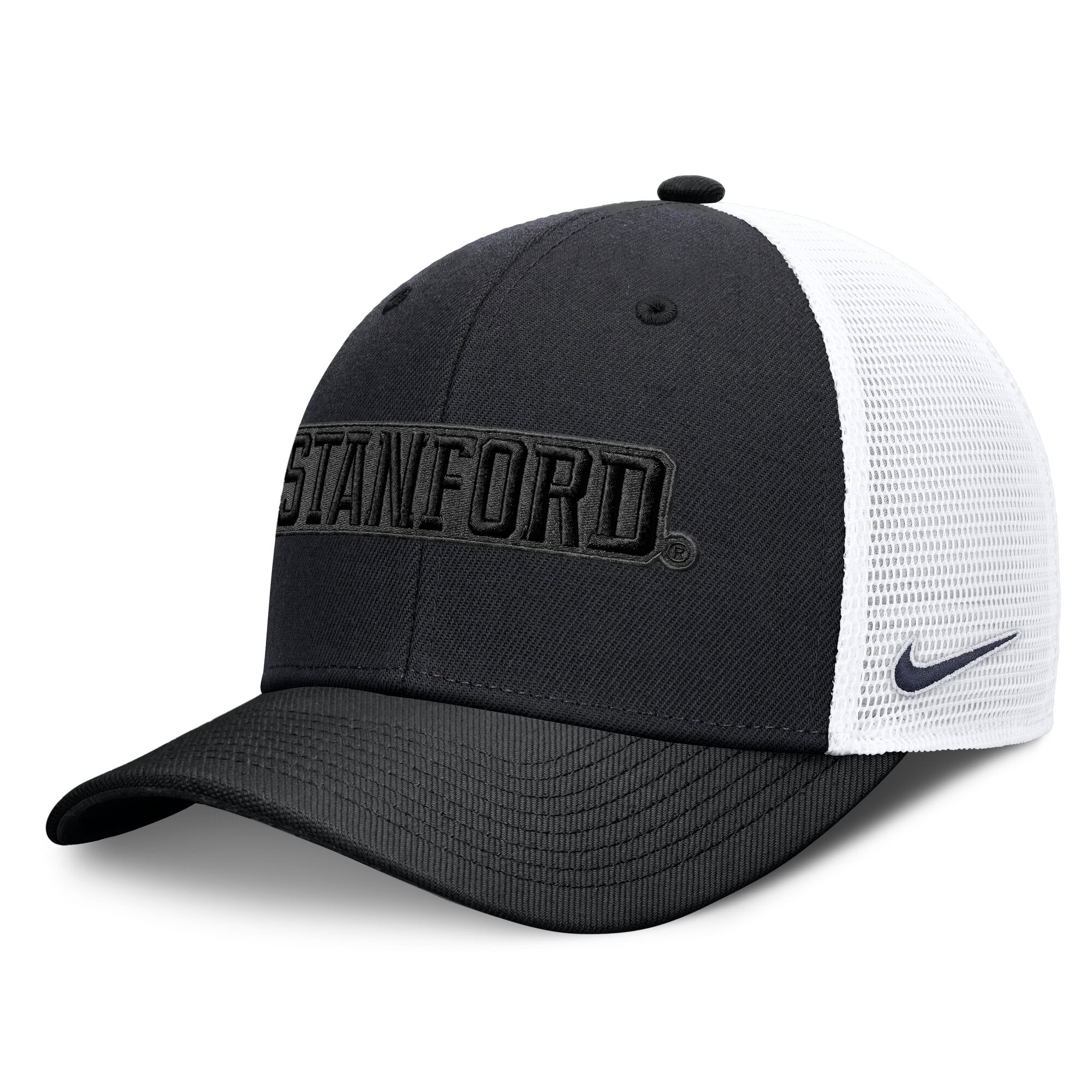 Casquette trucker unisexe Nike Stanford Cardinal noire ton sur ton Dri-FIT Rise ajustable