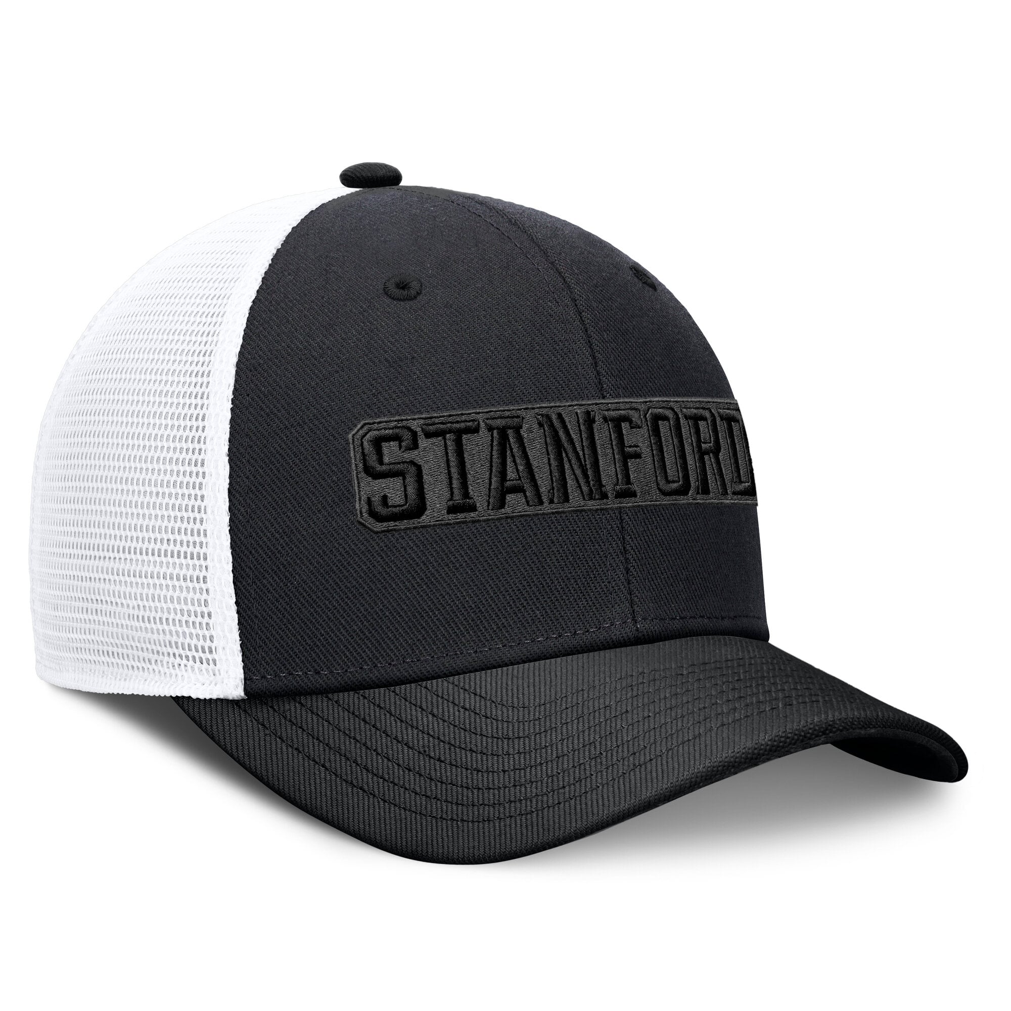 Casquette trucker unisexe Nike Stanford Cardinal noire ton sur ton Dri-FIT Rise ajustable
