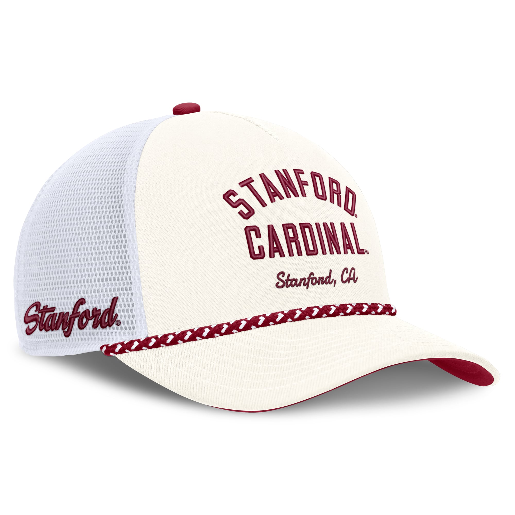Casquette unisexe Nike blanche Stanford Cardinal Mascot Rope Trucker Hat