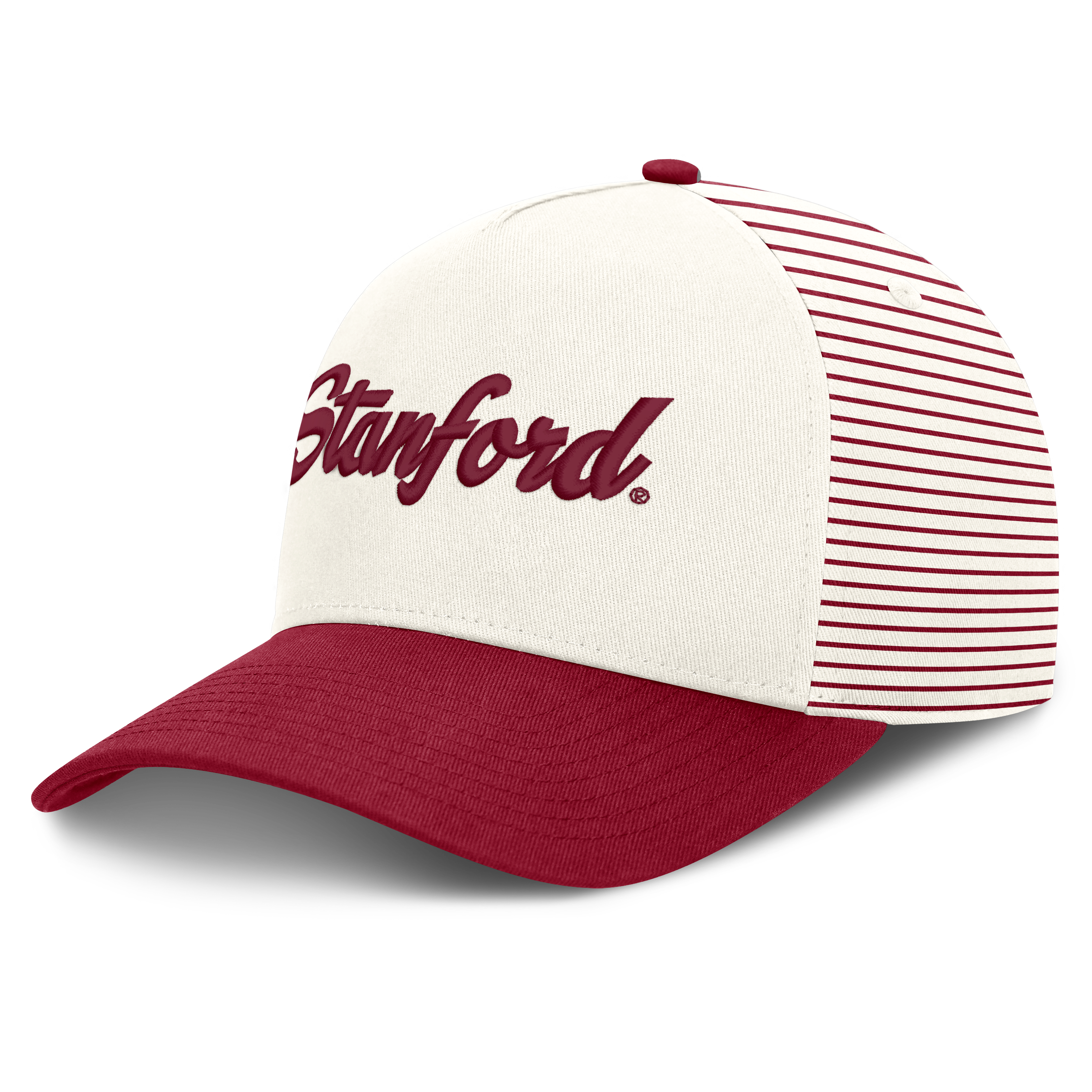 Casquette unisexe Nike blanche/Cardinal Stanford Cardinal Vault rayée à taille ajustable