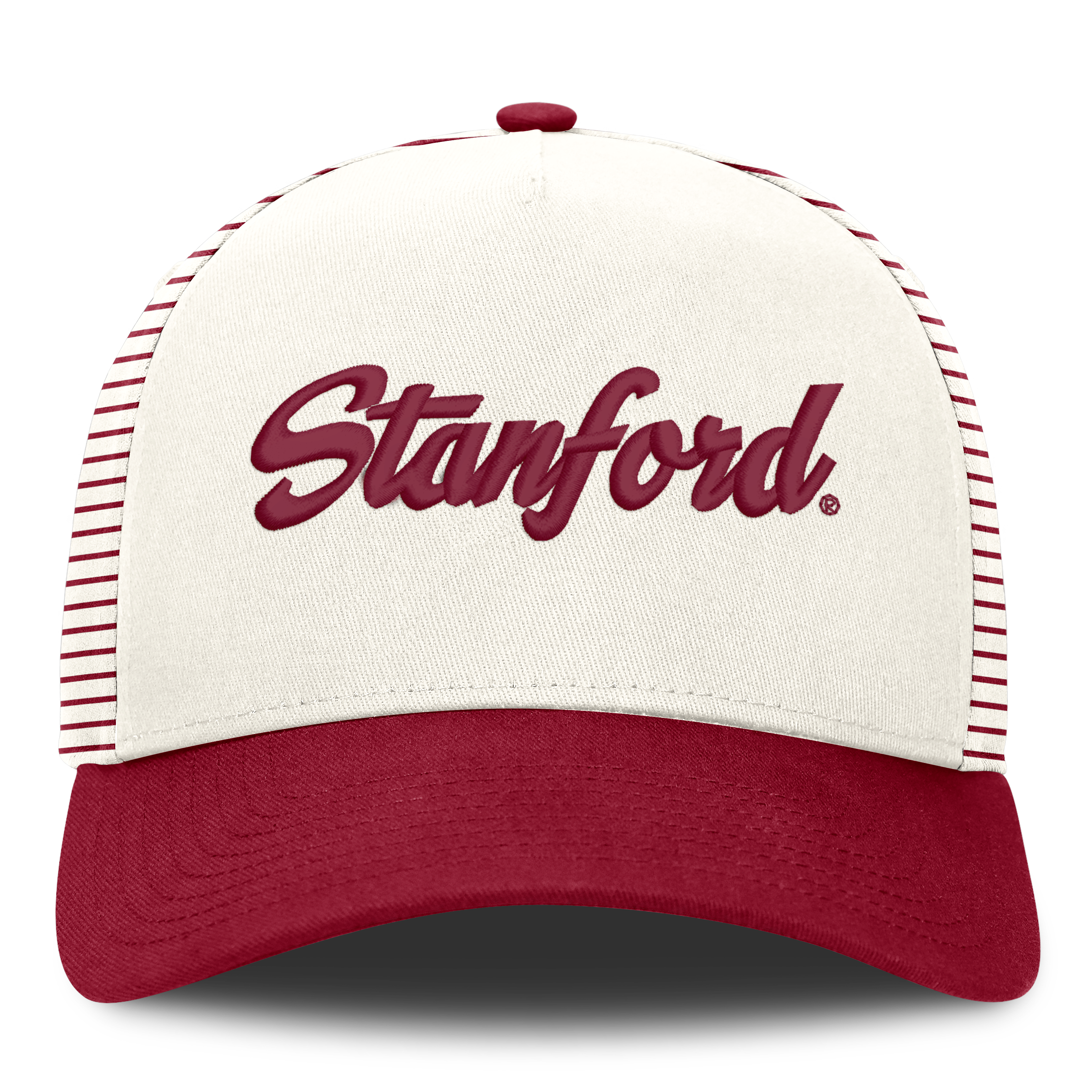 Casquette unisexe Nike blanche/Cardinal Stanford Cardinal Vault rayée à taille ajustable