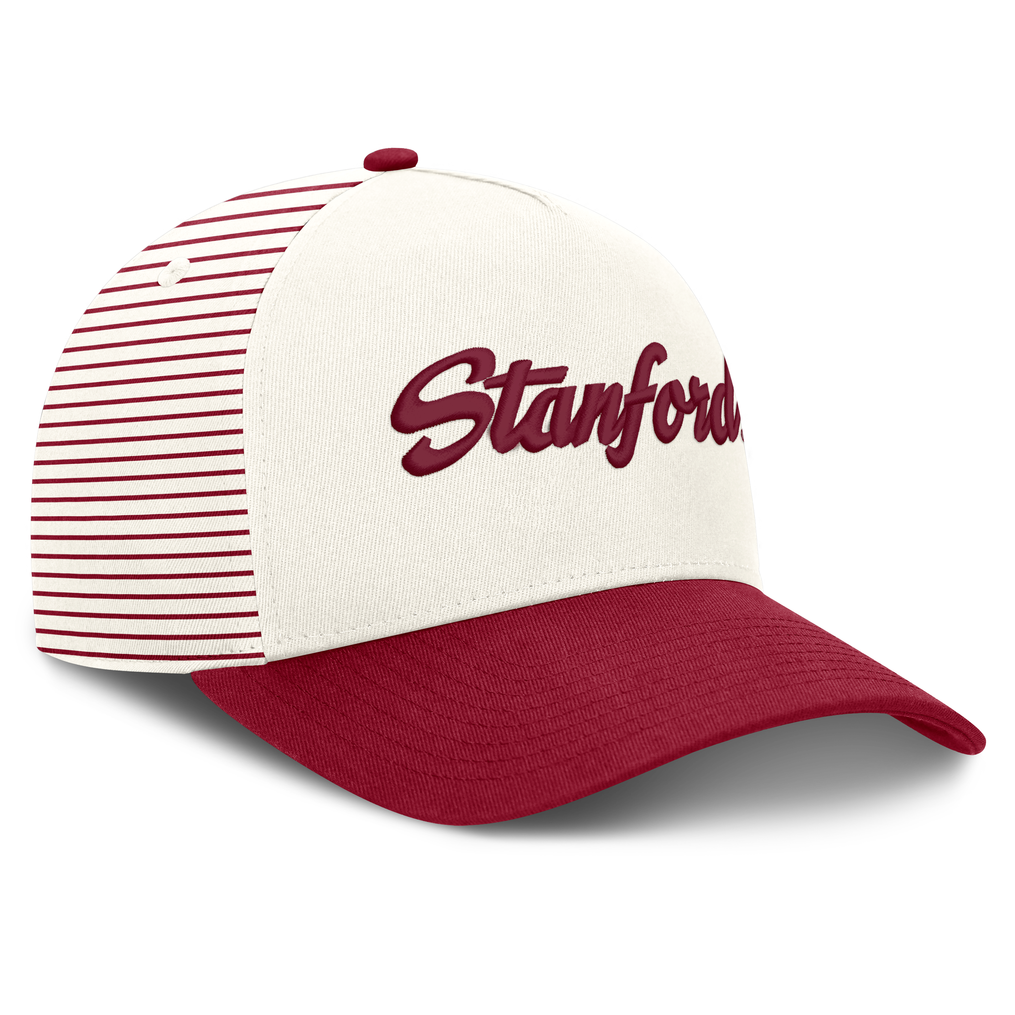 Casquette unisexe Nike blanche/Cardinal Stanford Cardinal Vault rayée à taille ajustable