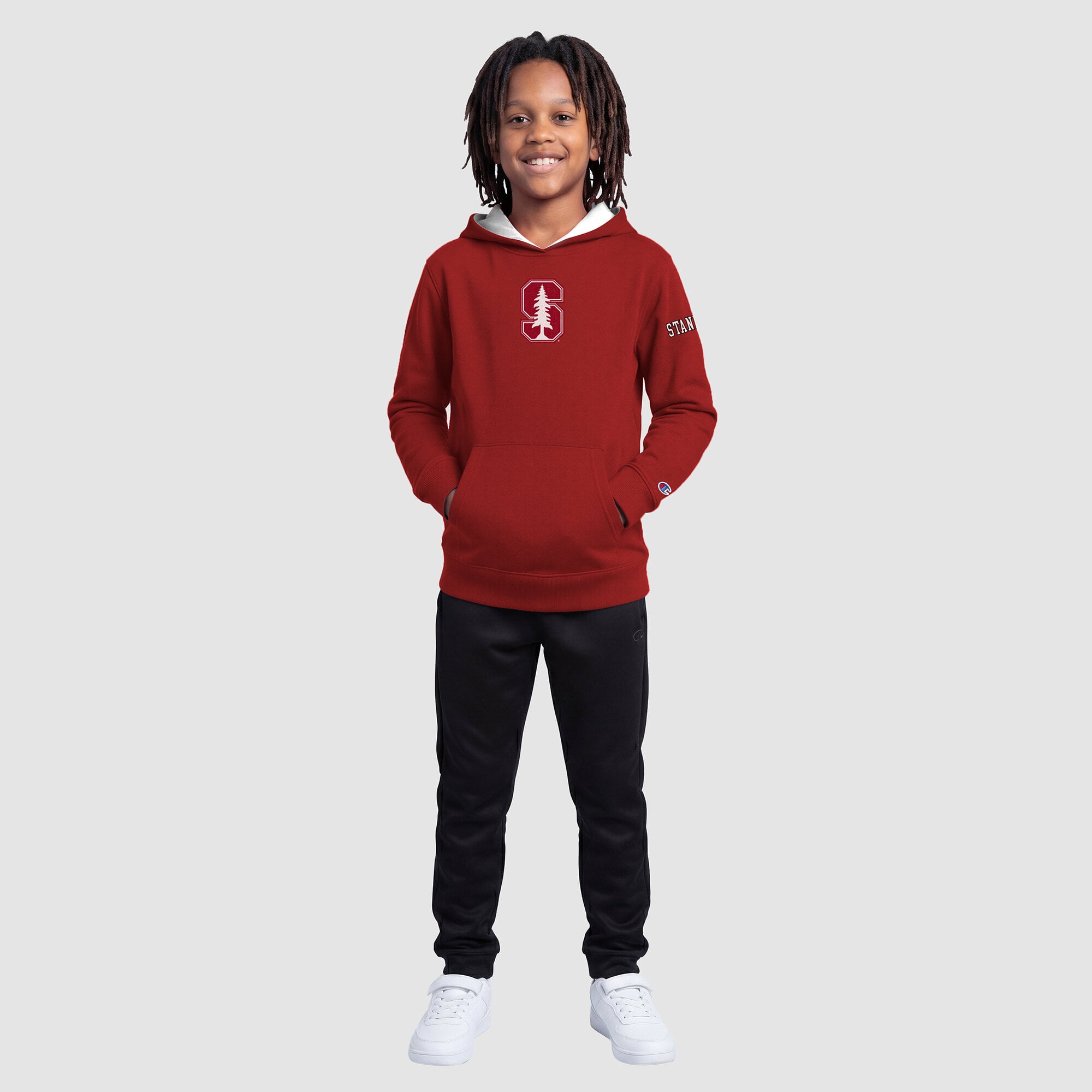 Youth Champion  Heather Gray Stanford Cardinal Fleece Hoodie
