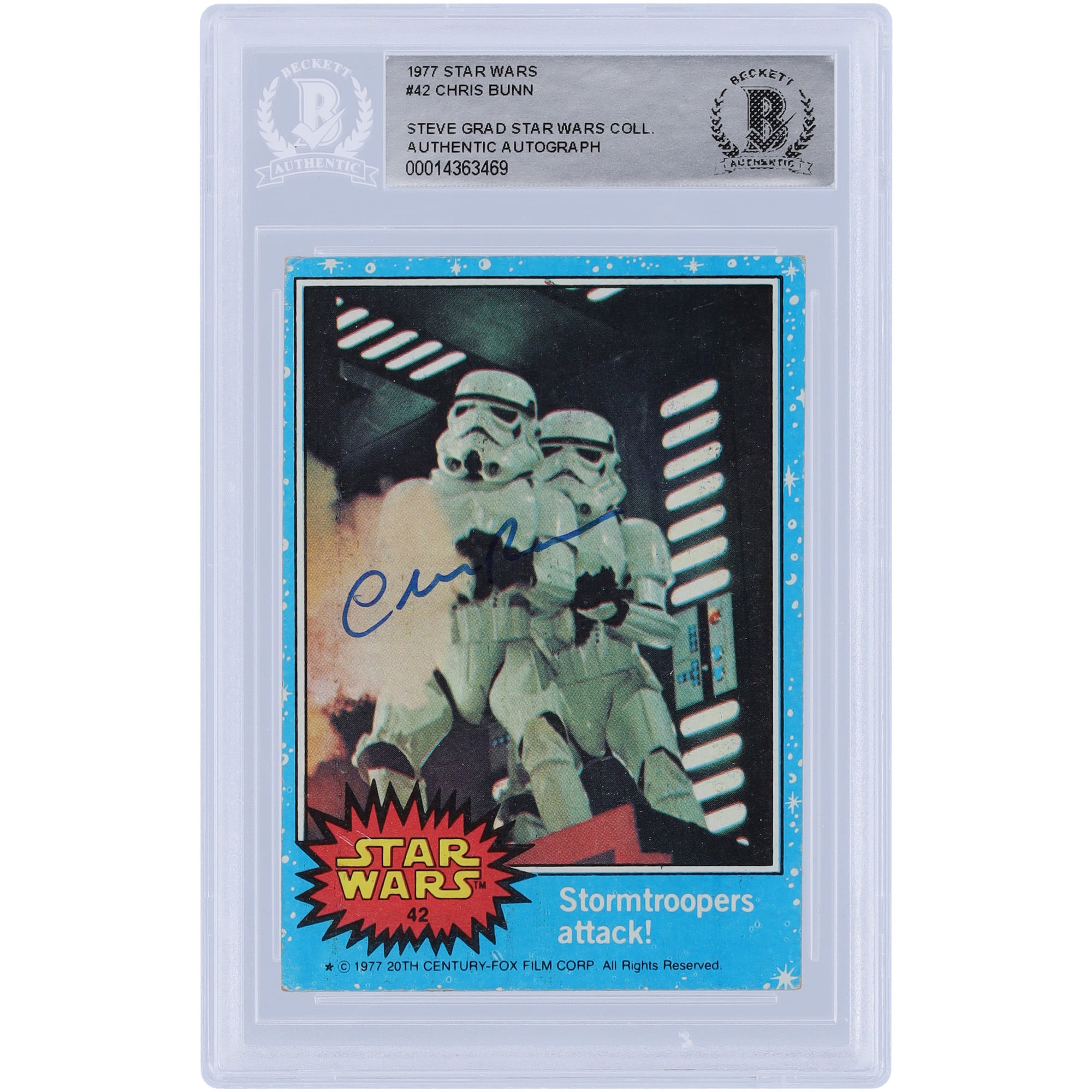 Lids Chris Bunn Star Wars Autographed 1977 Topps Star Wars #275 BGS ...