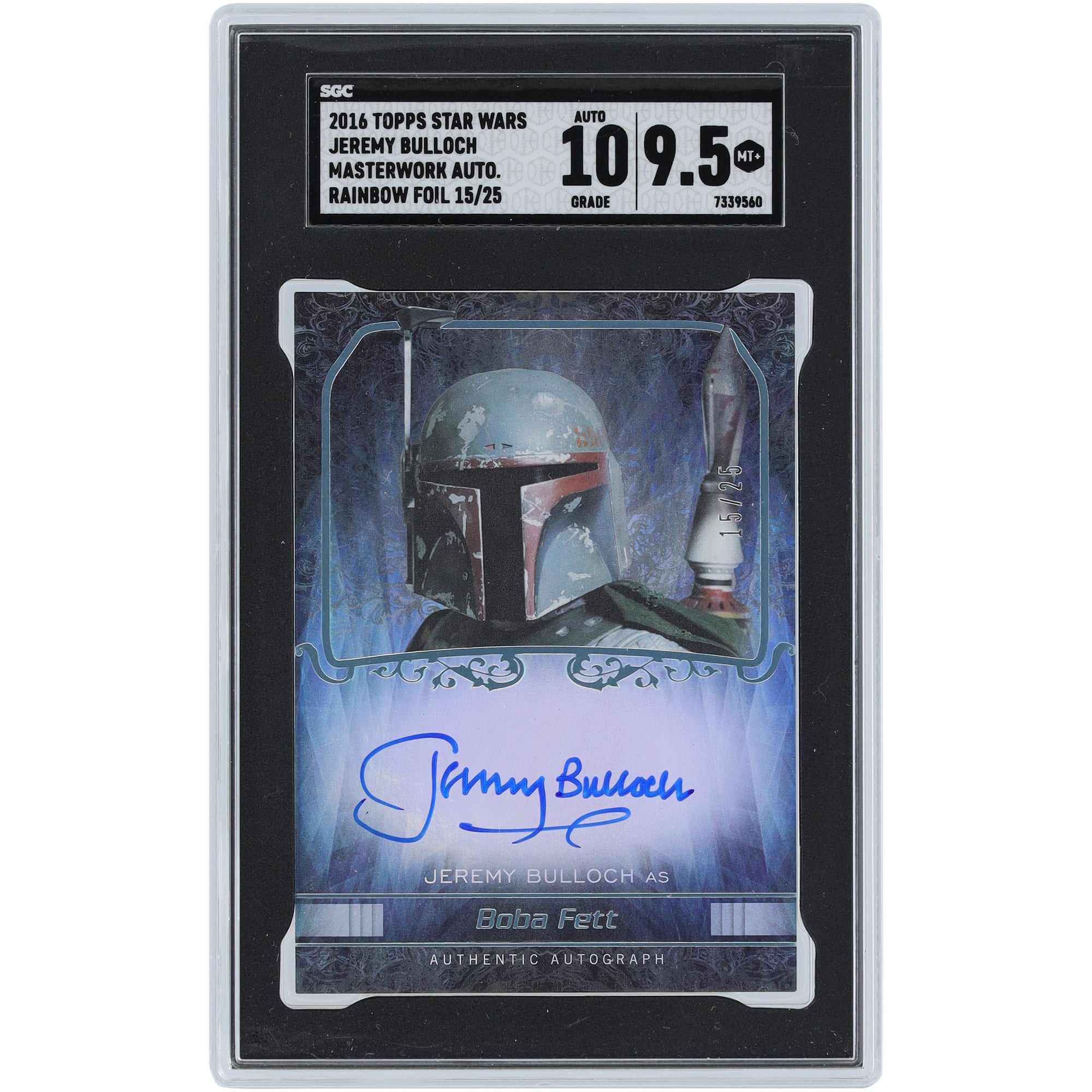 Jeremy Bulloch Autographed 2016 Topps Star Wars Masterwork Rainbow 