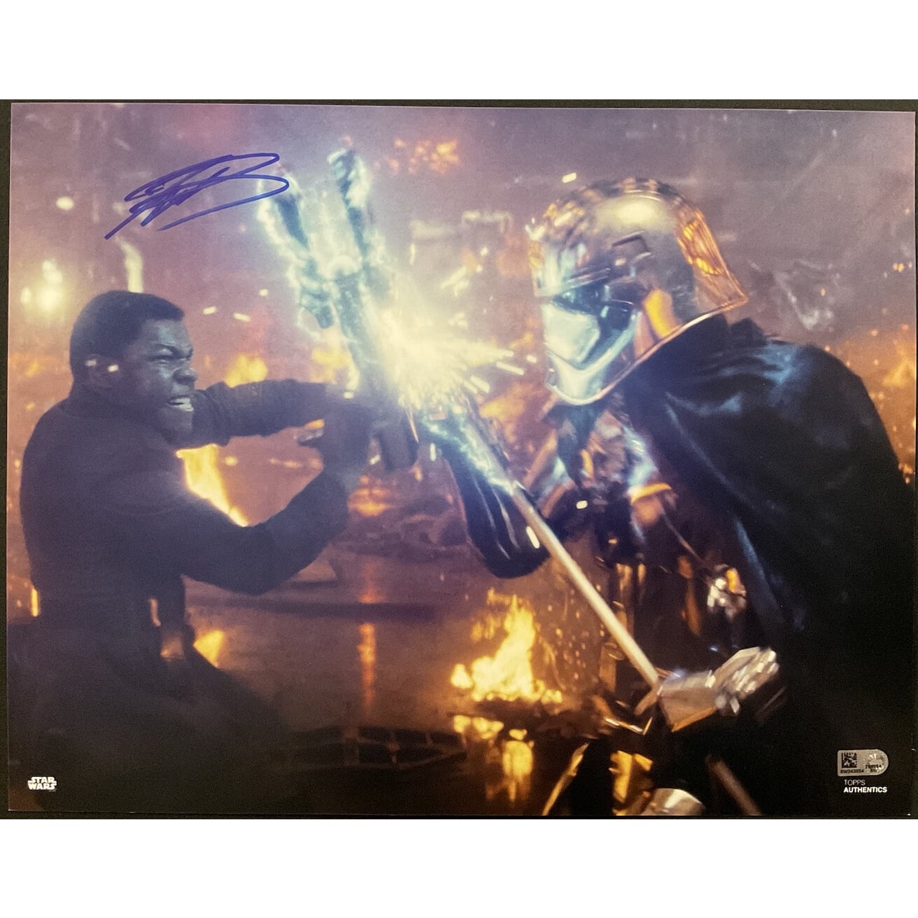 JOHN BOYEGA as FINN Signed 11x14 Star Wars Photo Auto Topps 