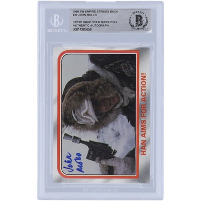 John Mollo Star Wars Autographed 1980 Topps The Empire Strikes Back #32 BAS Authenticated Card