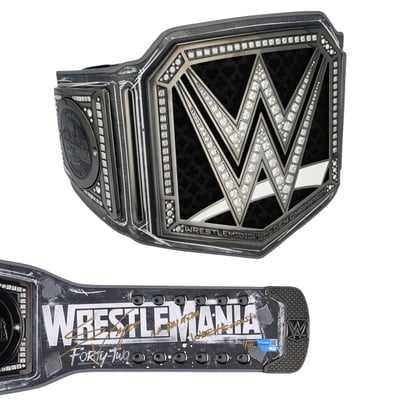 Stephanie Vaquer WWE Autographed WrestleMania 42 Golden Replica Title Belt with "La Primera WrestleMania" Inscription - Limited Edition of #1/10
