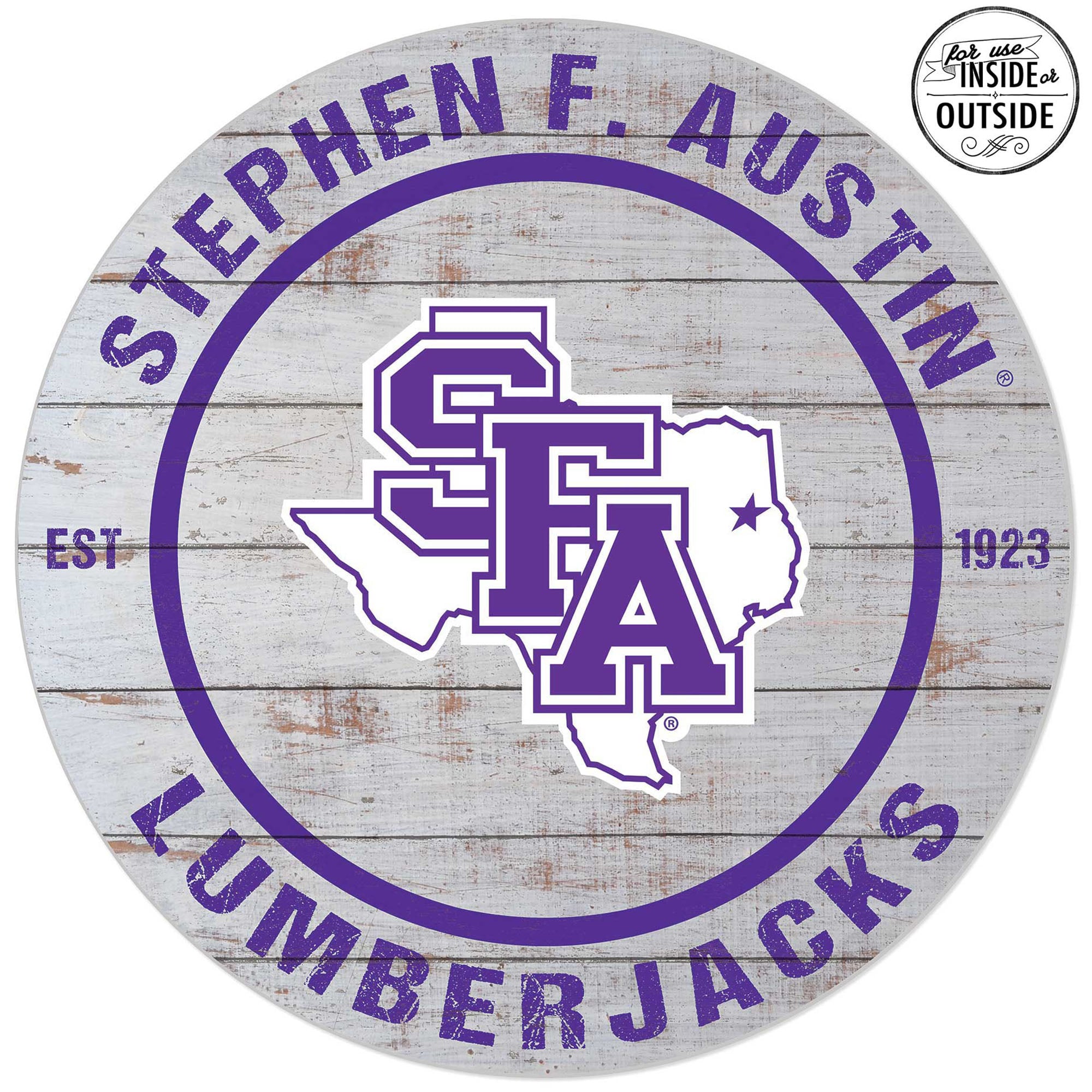 Stephen F Austin Lumberjacks 20'' x 20'' Indoor/Outdoor Weathered ...
