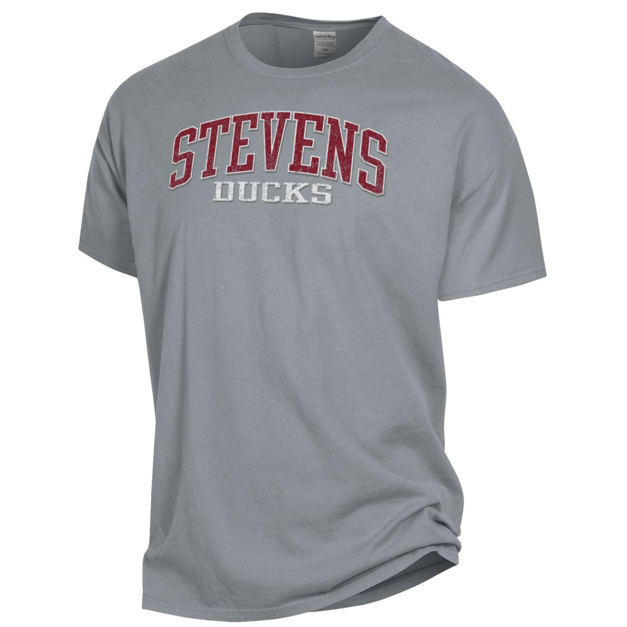 T-shirt gris teint en pièce pour homme, motif canards du Stevens Institute of Technology, ComfortWash