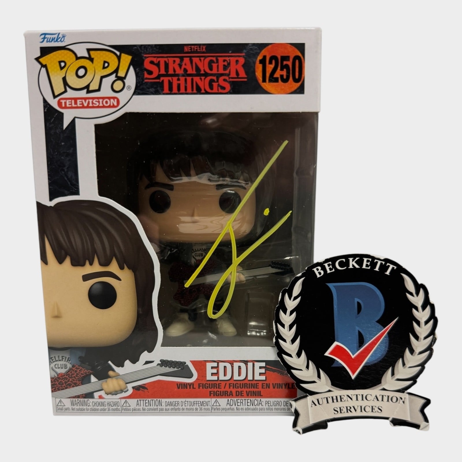 Joseph Quinn Signed Autograph Stranger Things Funko Pop 1250 