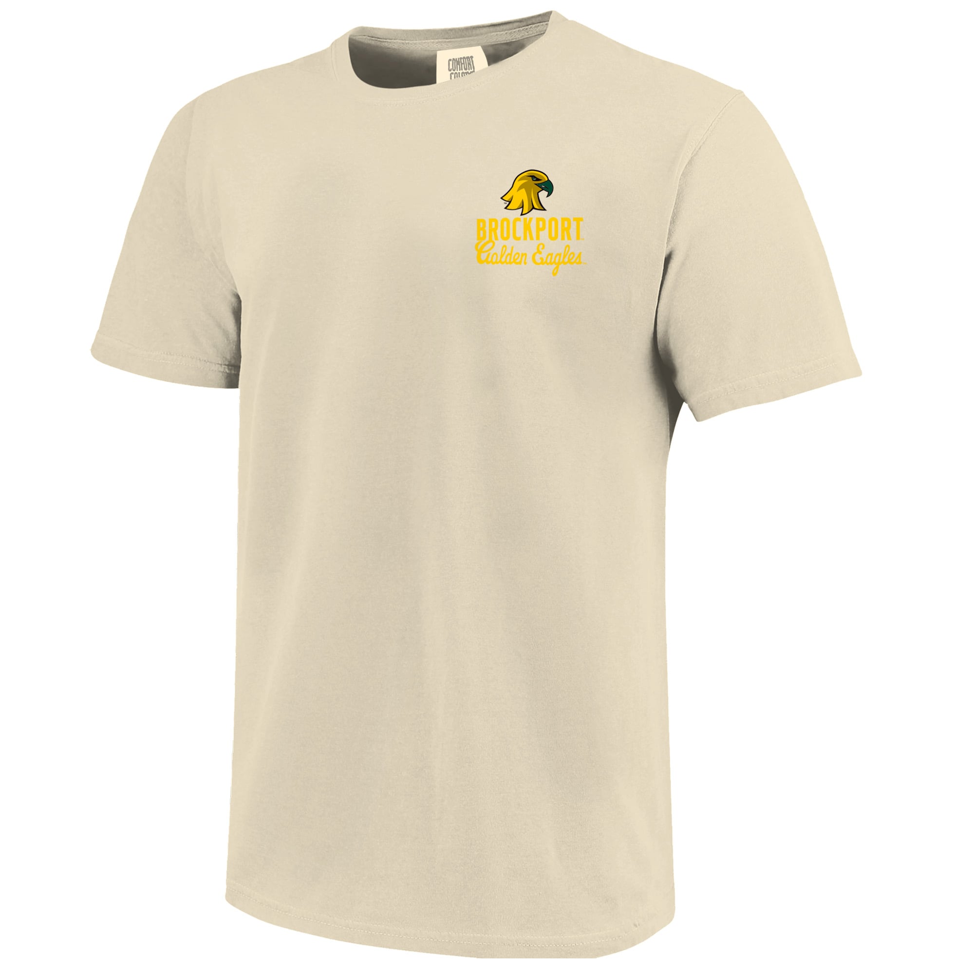 T-shirt crème pour homme avec logo mascotte des Golden Eagles de Brockport SUNY