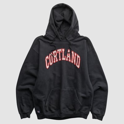 SUNY-Cortland Red Dragons Cotton Exchange 2000s Hooded Pullover Sweatshirt - Black - L by Fanatics Real Vintage
