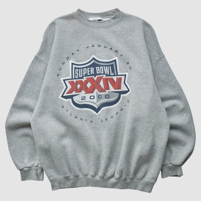 Super Bowl XXXIV Puma 2000 Pullover Sweatshirt - Heather Gray - S by Fanatics Real Vintage