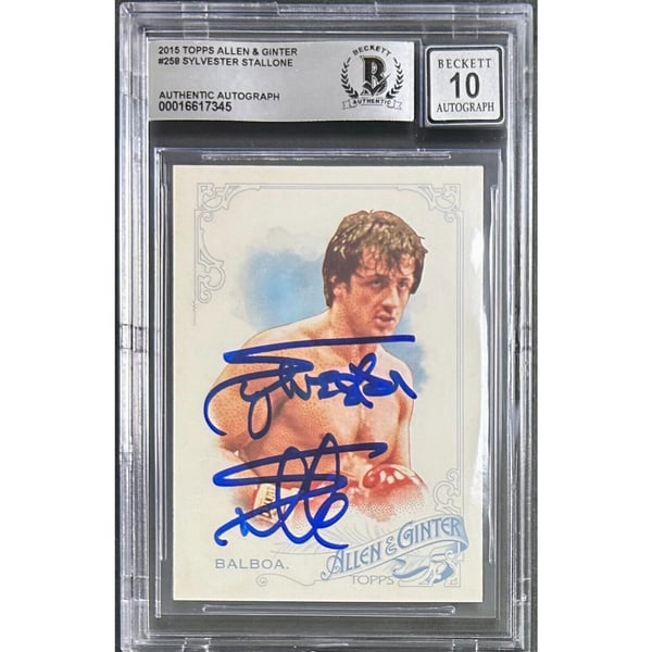 Sylvester Stallone Signed 2015 Topps Allen & Ginter Card BAS 