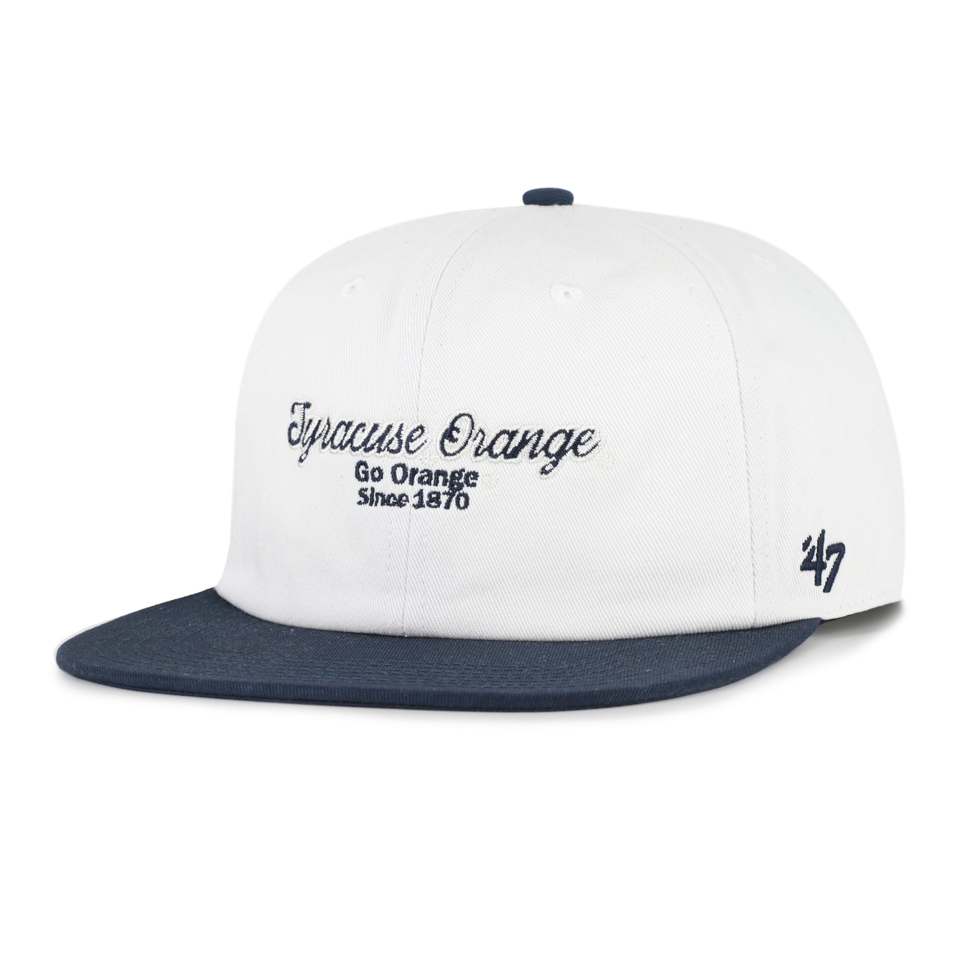 Men's '47 White/Orange Syracuse Orange Script Stack Relaxed Captain Adjustable Hat
