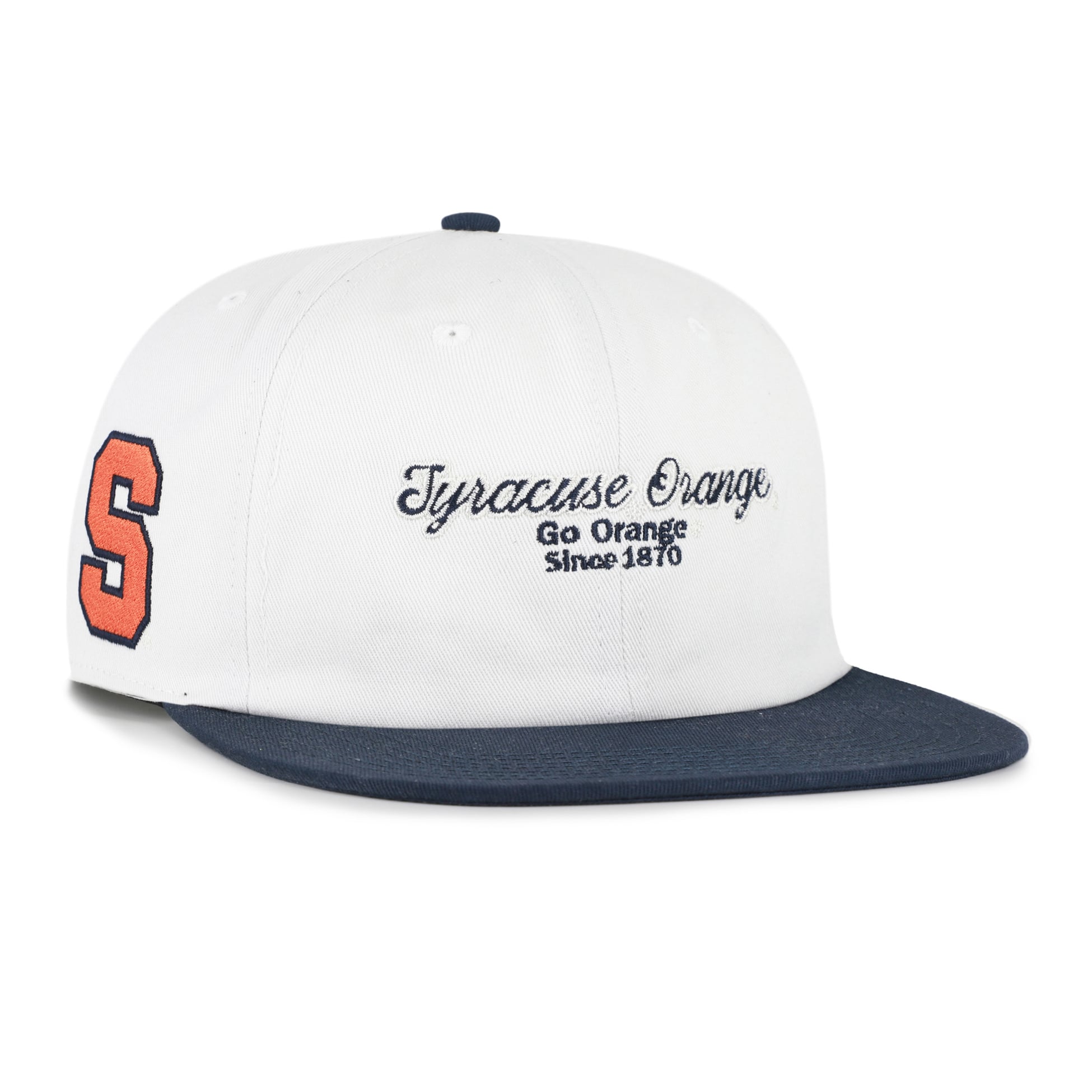 Men's '47 White/Orange Syracuse Orange Script Stack Relaxed Captain Adjustable Hat