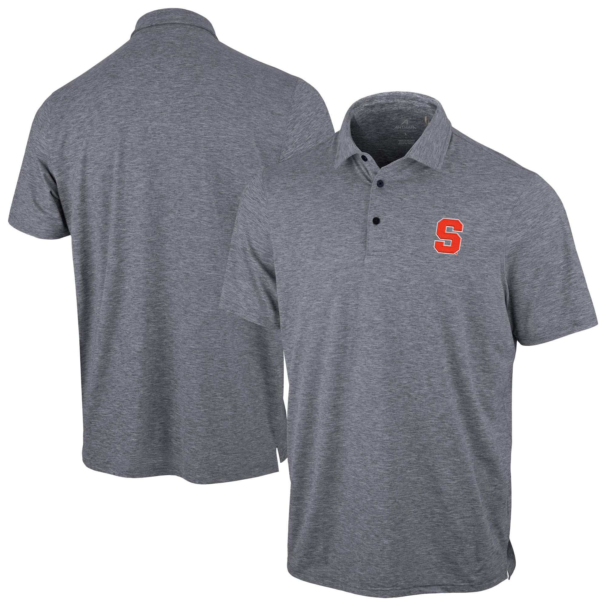 Polo statique Antigua Heather Navy Syracuse Orange pour homme
