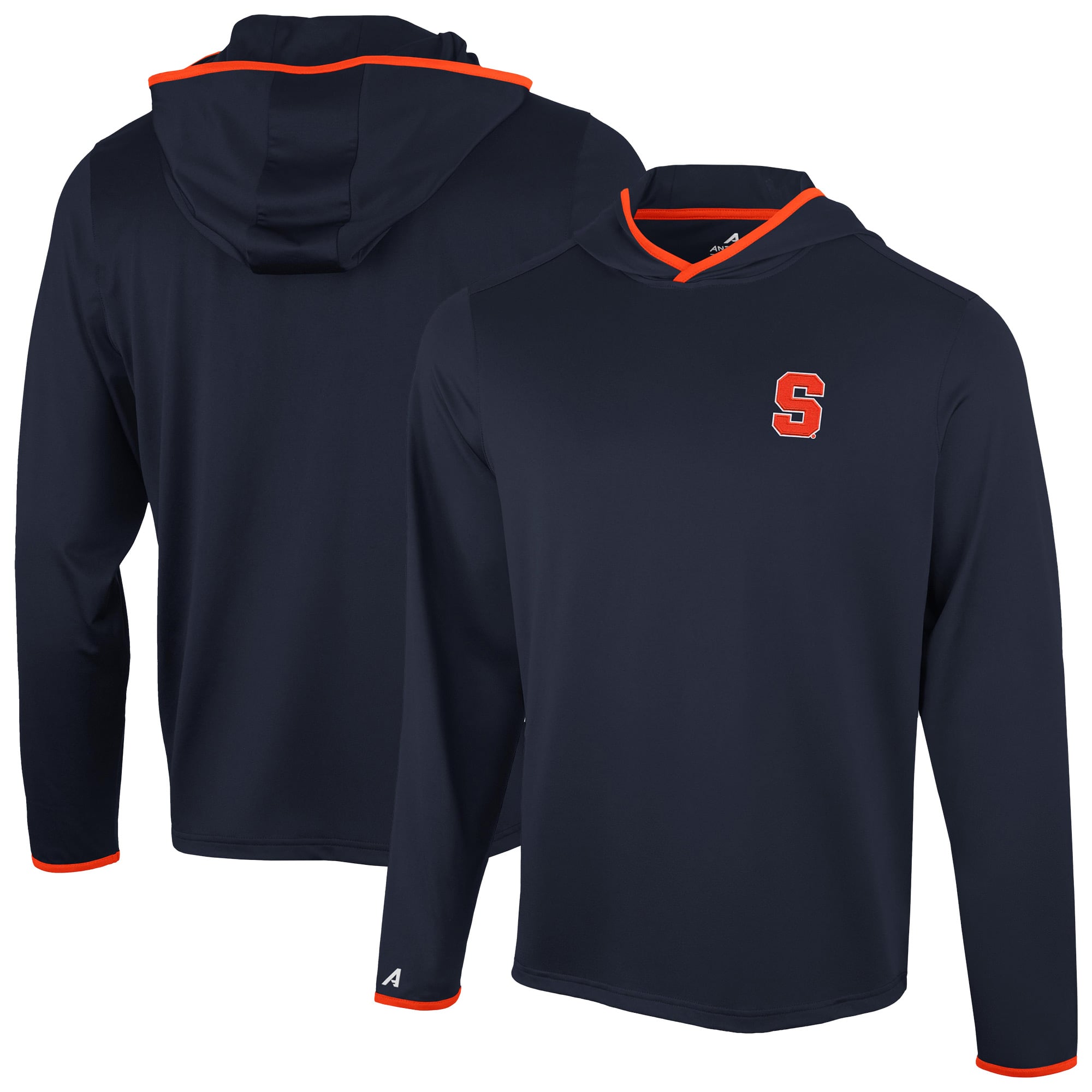 T-shirt à capuche manches longues Antigua Navy Syracuse Orange Brink Color Pop pour homme