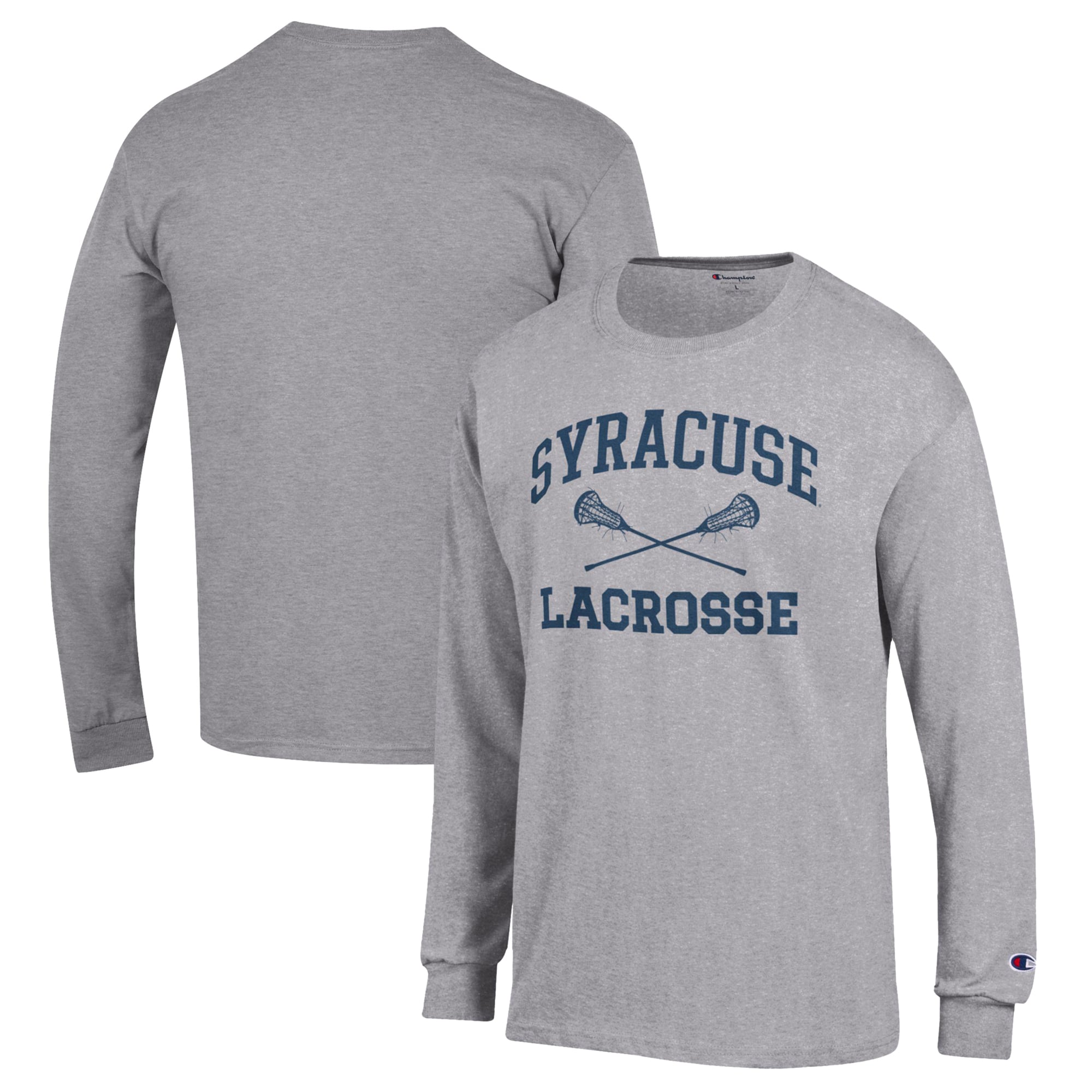 Men's Champion Heather Gray Syracuse Orange Lacrosse Icon