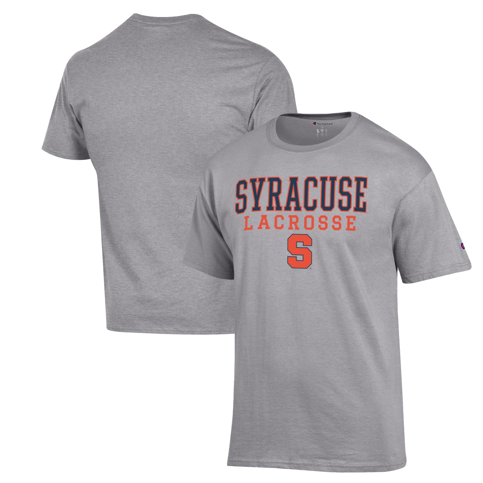 Men's Champion Heather Gray Syracuse Orange Stack Logo Lacrosse ...