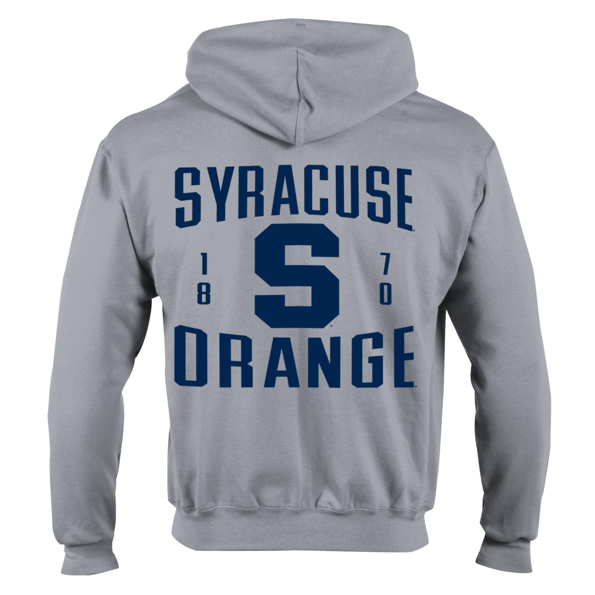 Men's Champion Heather Gray Syracuse Orange Varsity Powerblend Full-Zip Fleece Hoodie