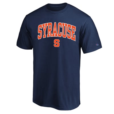  Syracuse Orange Champion Champion Big & Tall Team Arch Over Wordmark T-Shirt - Navy