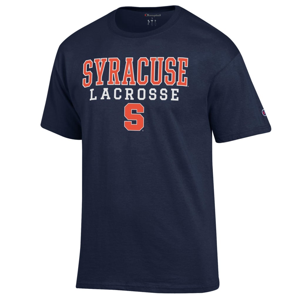 Men's Champion Navy Syracuse Orange Stack Logo Lacrosse Powerblend T-Shirt